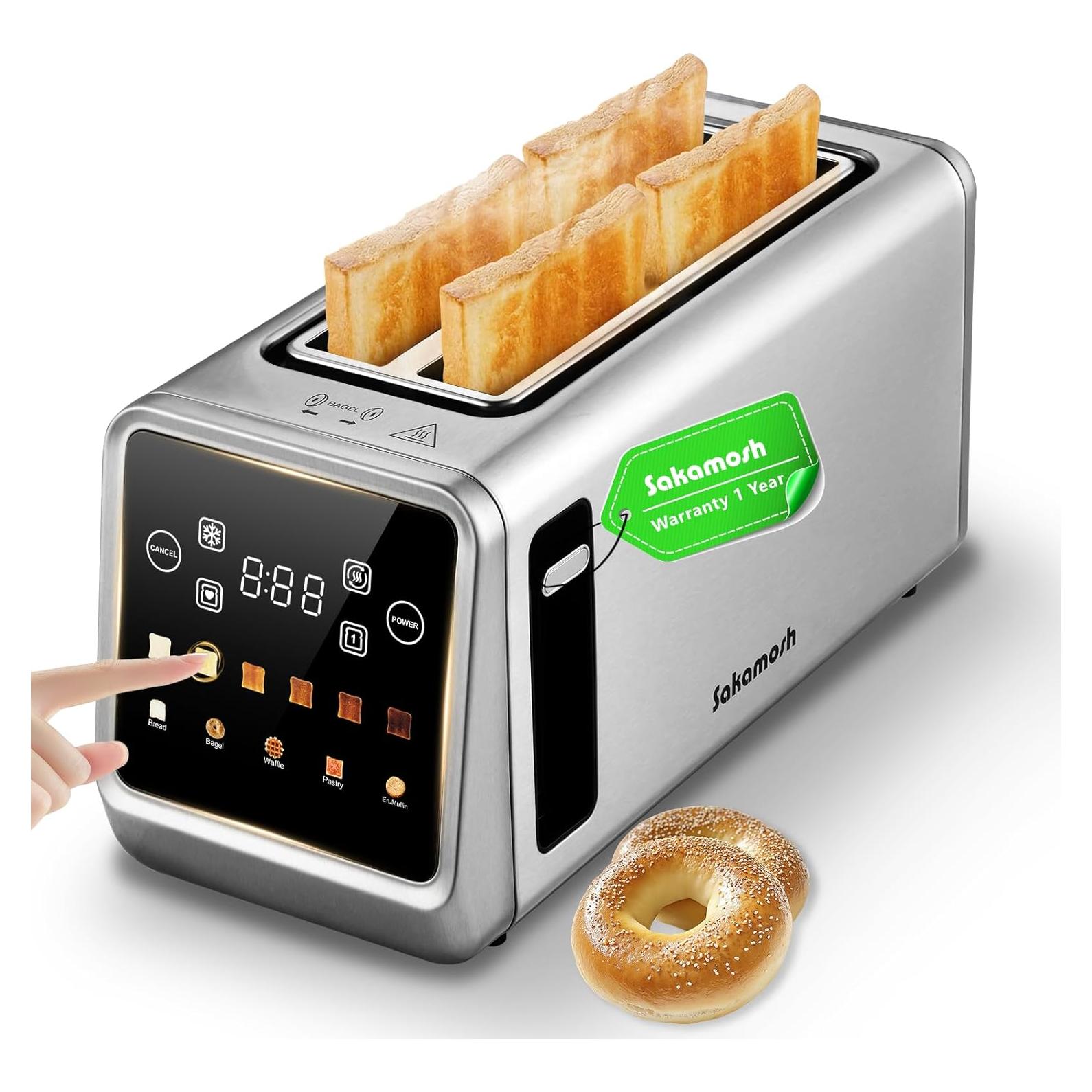 Tostadora Inteligente SAKAMOSH 4 Rebanadas Acero Inoxidable 1400W