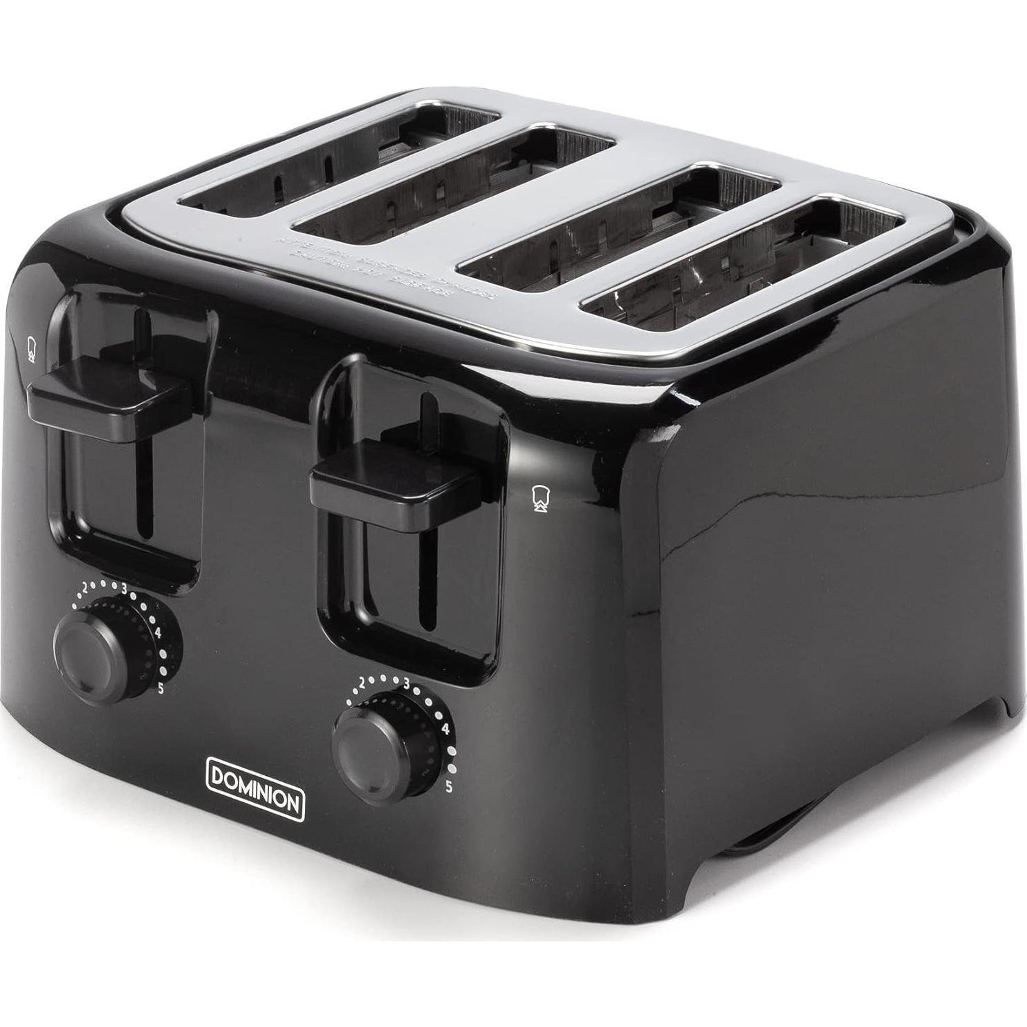 Tostadora Dominion 4 Rebanadas Control Tono Bandeja Migas Negra