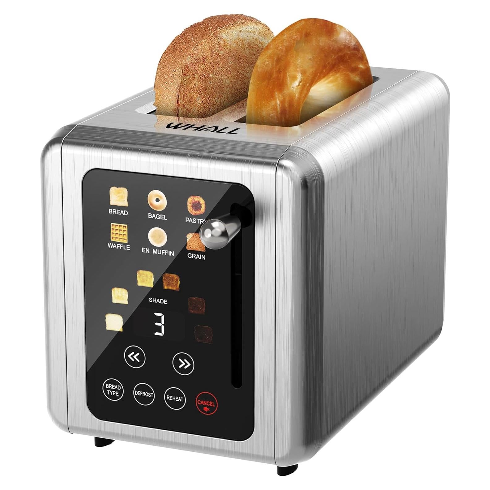 Tostadora WHALL® Digital 2 Rebanadas Acero Inoxidable