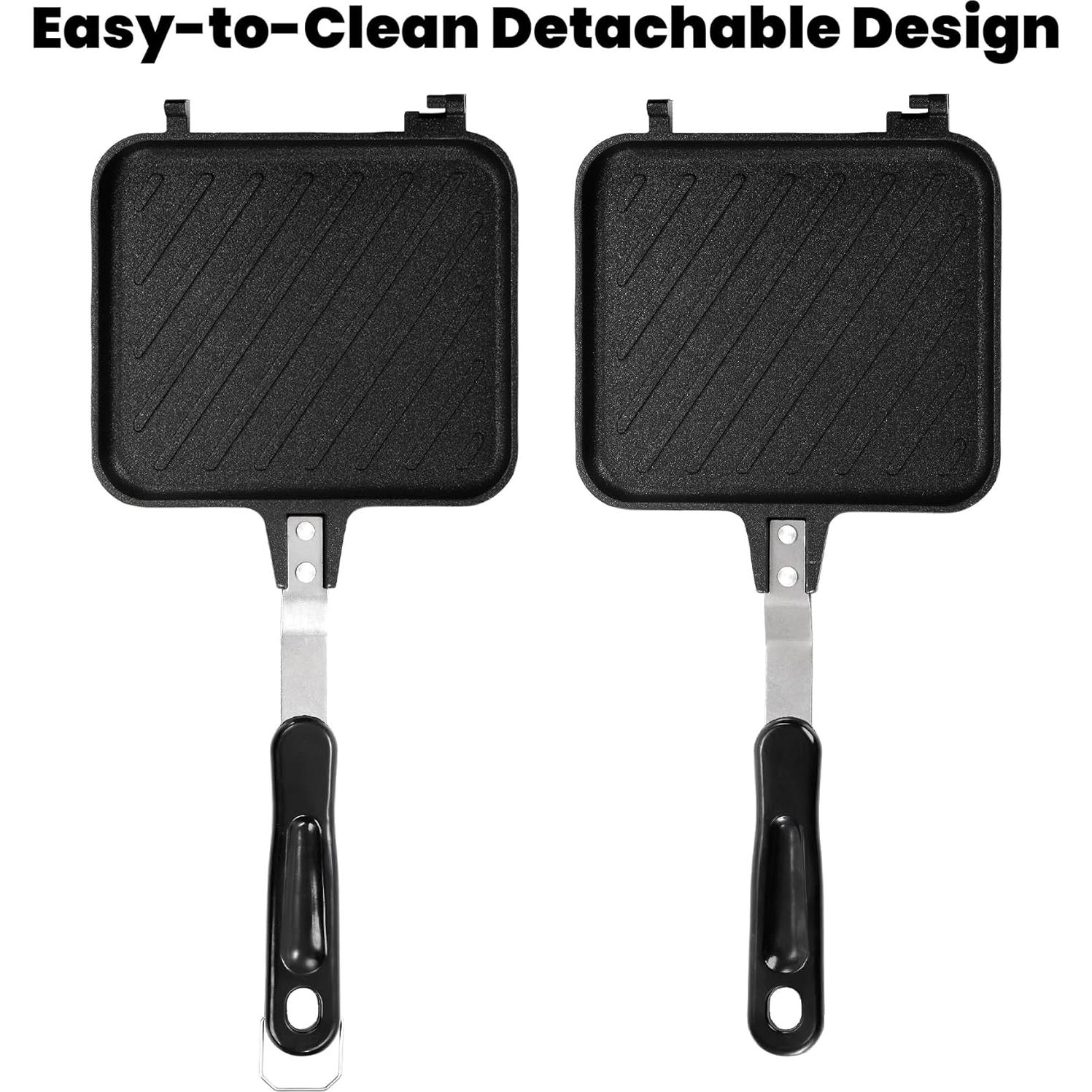 Sartén Doble Antiadherente Elsjoy para Sándwiches Panini 35.56x15.24cm