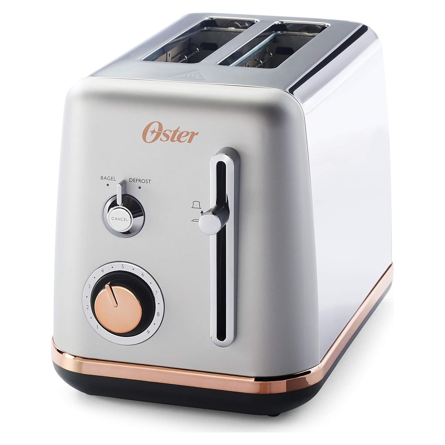 Tostadora de 2 Rebanadas Oster Metropolitana Oro Rosa 750W