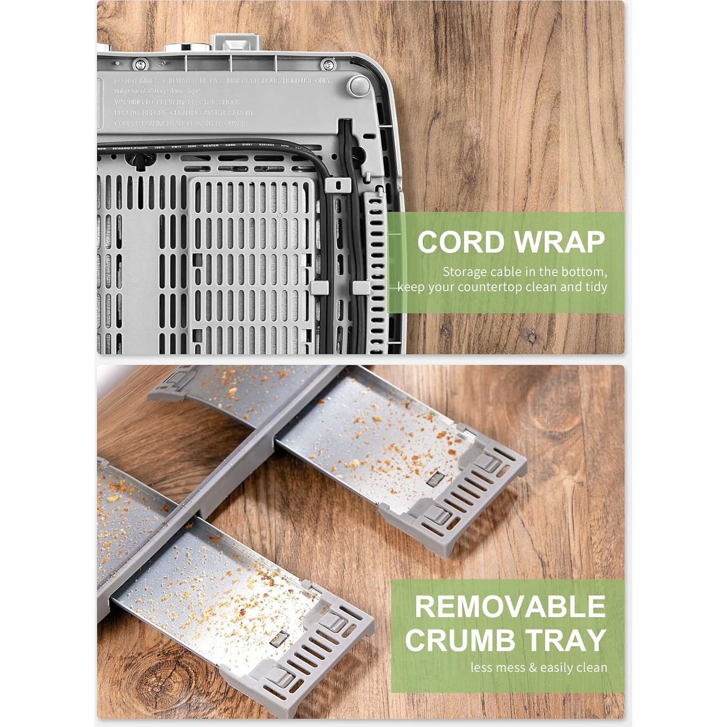 Tostadora Yabano 4 Rebanadas Acero Inoxidable 1800W Extra Anchas