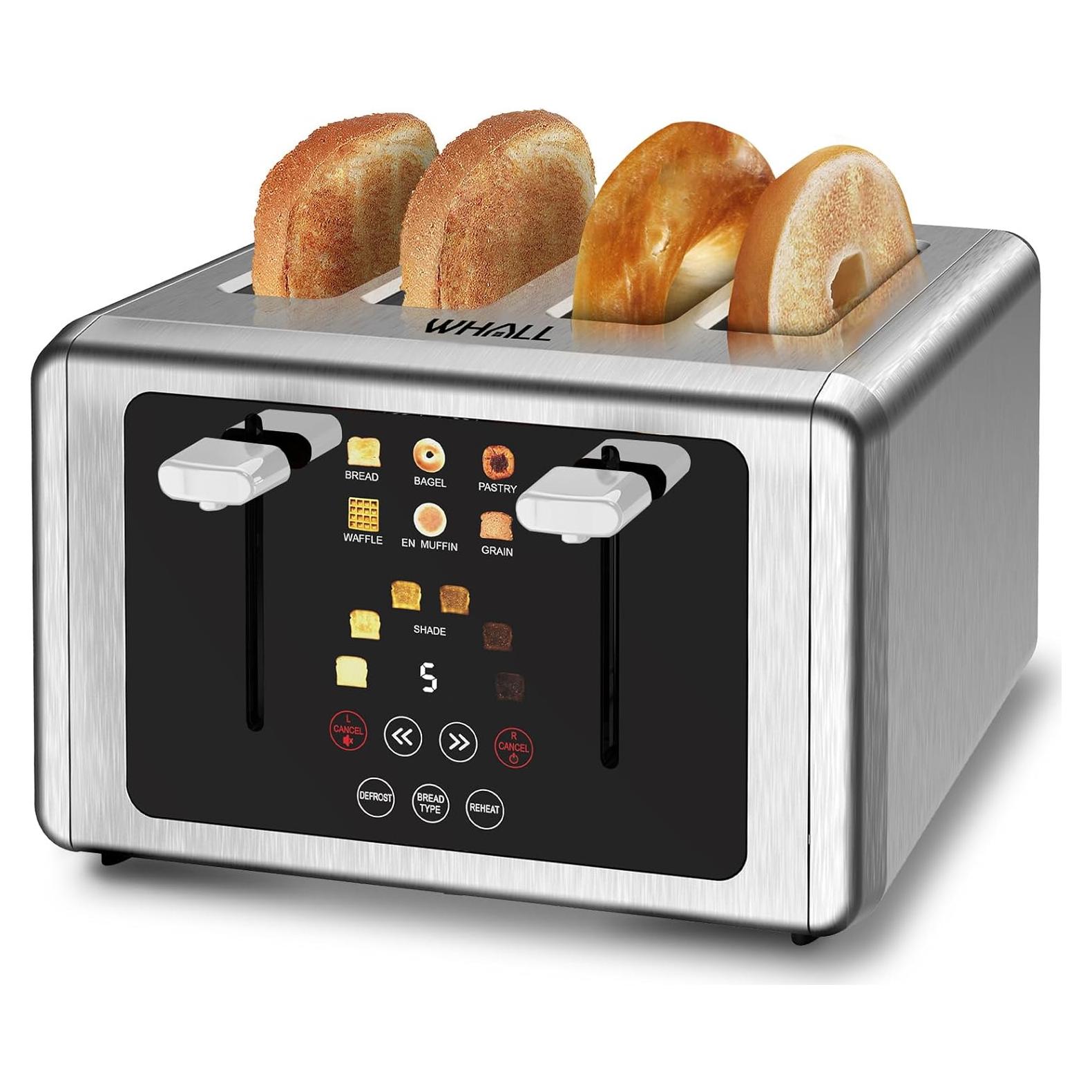 Tostadora de 4 Rebanadas Whall KST076AU Acero Inoxidable Táctil