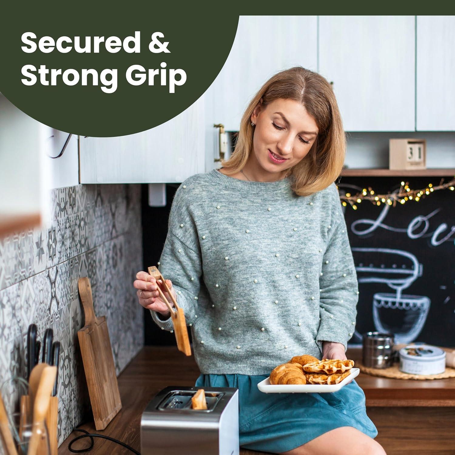 Pinzas para Tostadora de Bambú con Imán 20 cm Three Way Cut