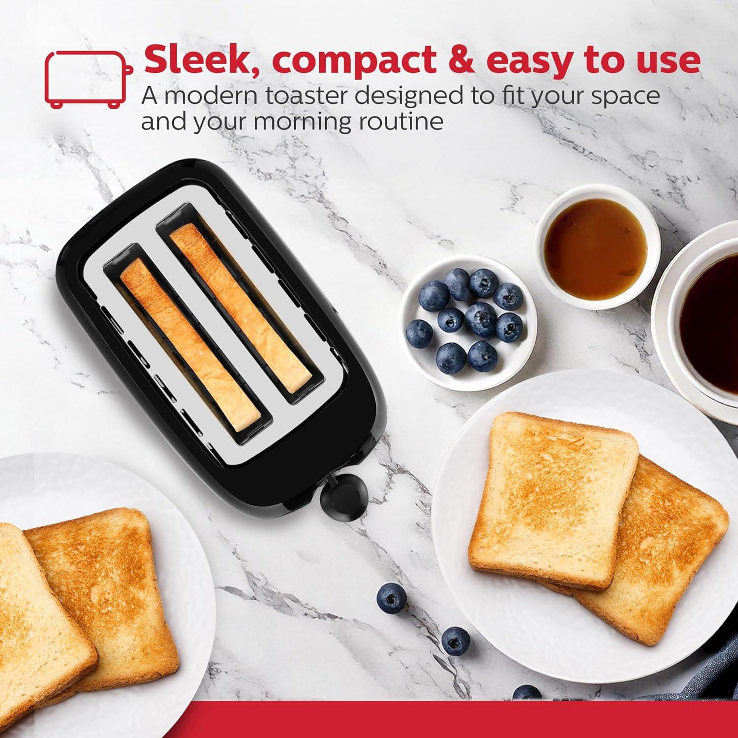 Tostadora Eléctrica 2 Rebanadas Holstein Housewares Negra