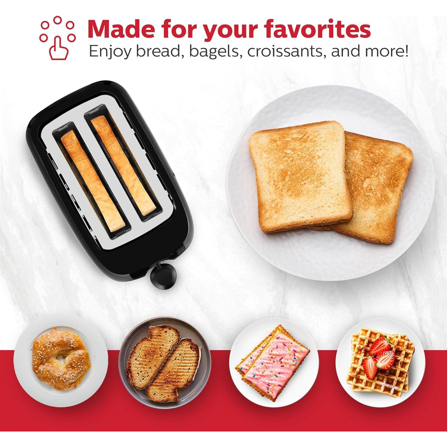 Tostadora Eléctrica 2 Rebanadas Holstein Housewares Negra