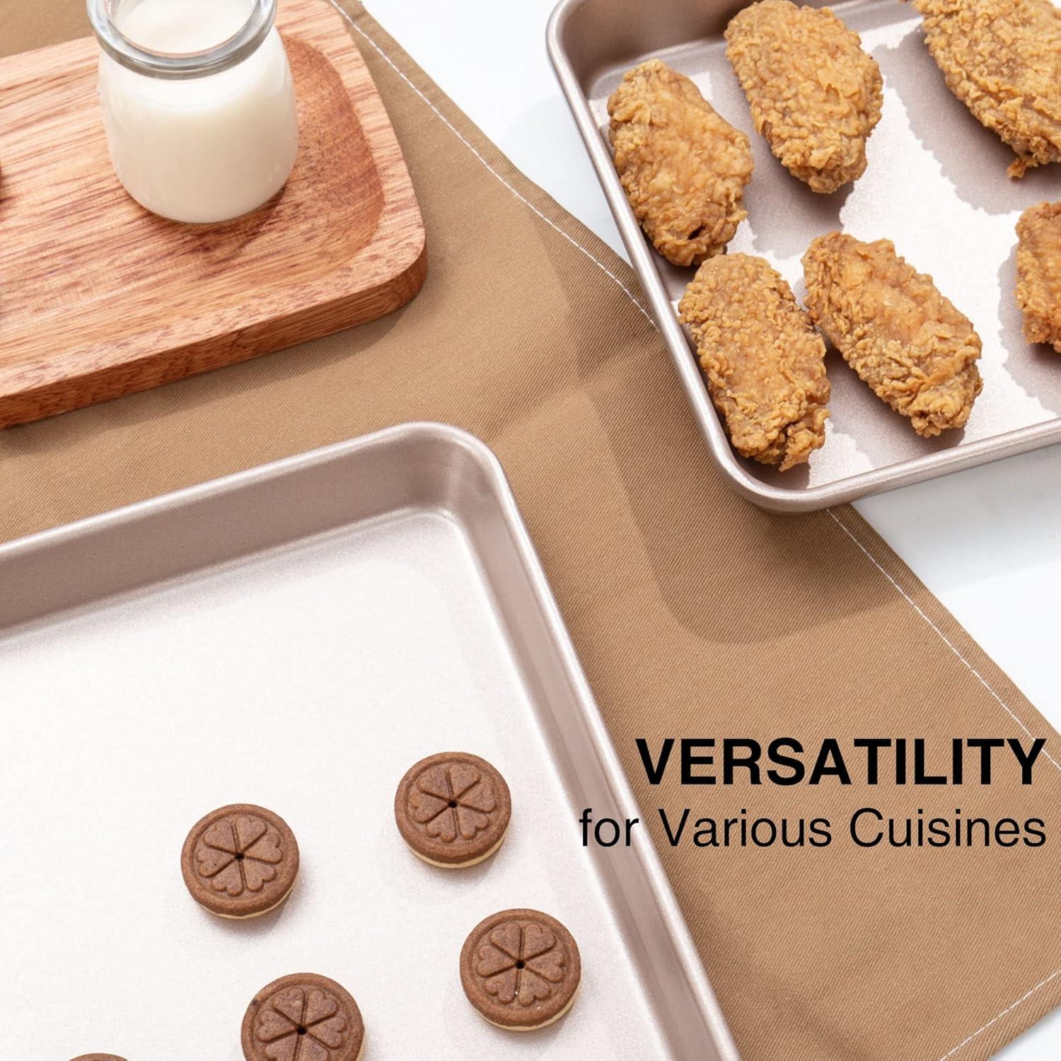 Juego de Bandejas para Horno Tostador HONGBAKE 2 Piezas Antiadherente