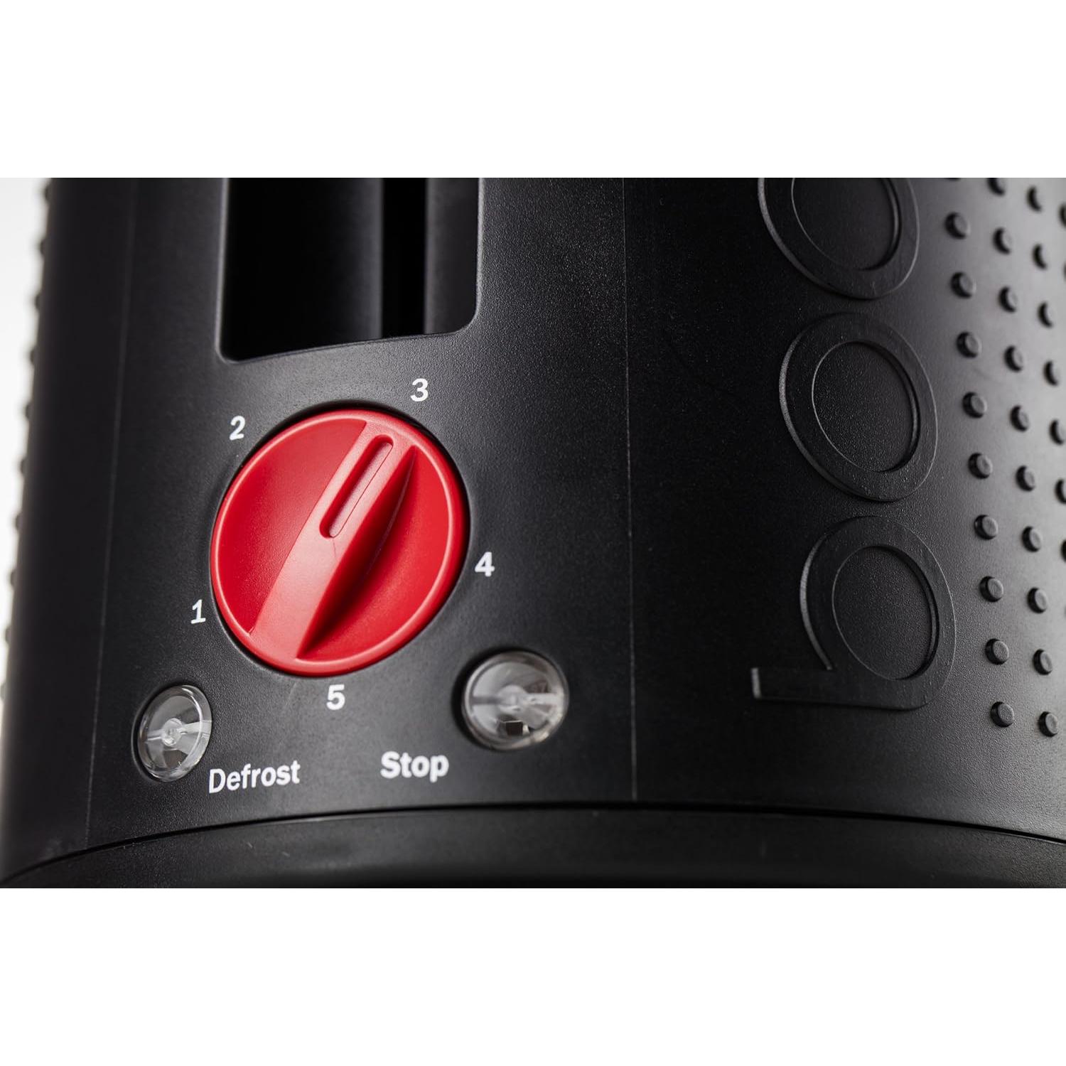 Tostadora Bodum Bistro 900W 2 Rebanadas Negra Retro Moderna