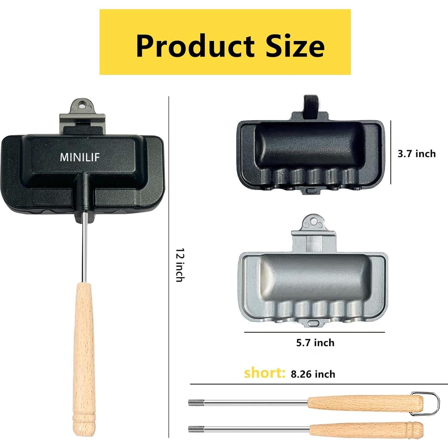 Horno de Sándwich Portátil MINILIF - 375g, Antiadherente, Compacto
