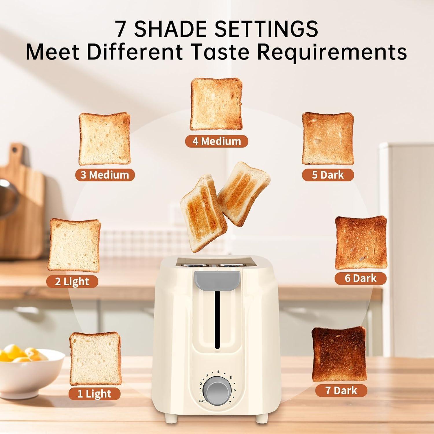 Tostadora SEEDEEM 2 Rebanadas 750W Blanco con 7 Configuraciones