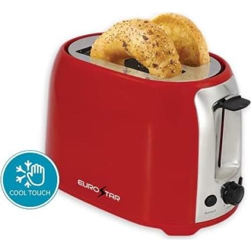 Tostadora EUROSTAR ET751R 2 Rebanadas Toque Frío Roja