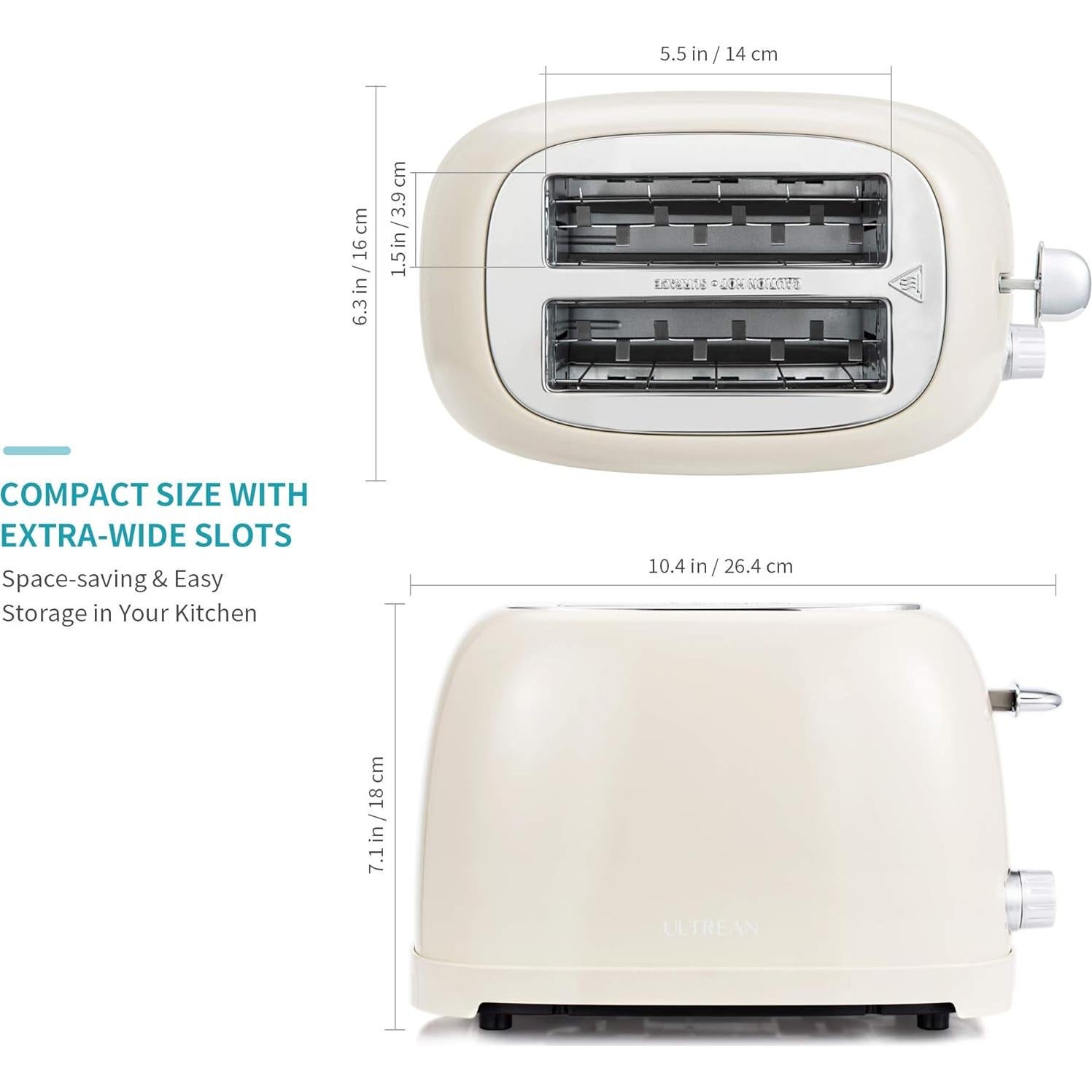 Tostadora Ultrean 2 Rebanadas Acero Inoxidable 6 Niveles