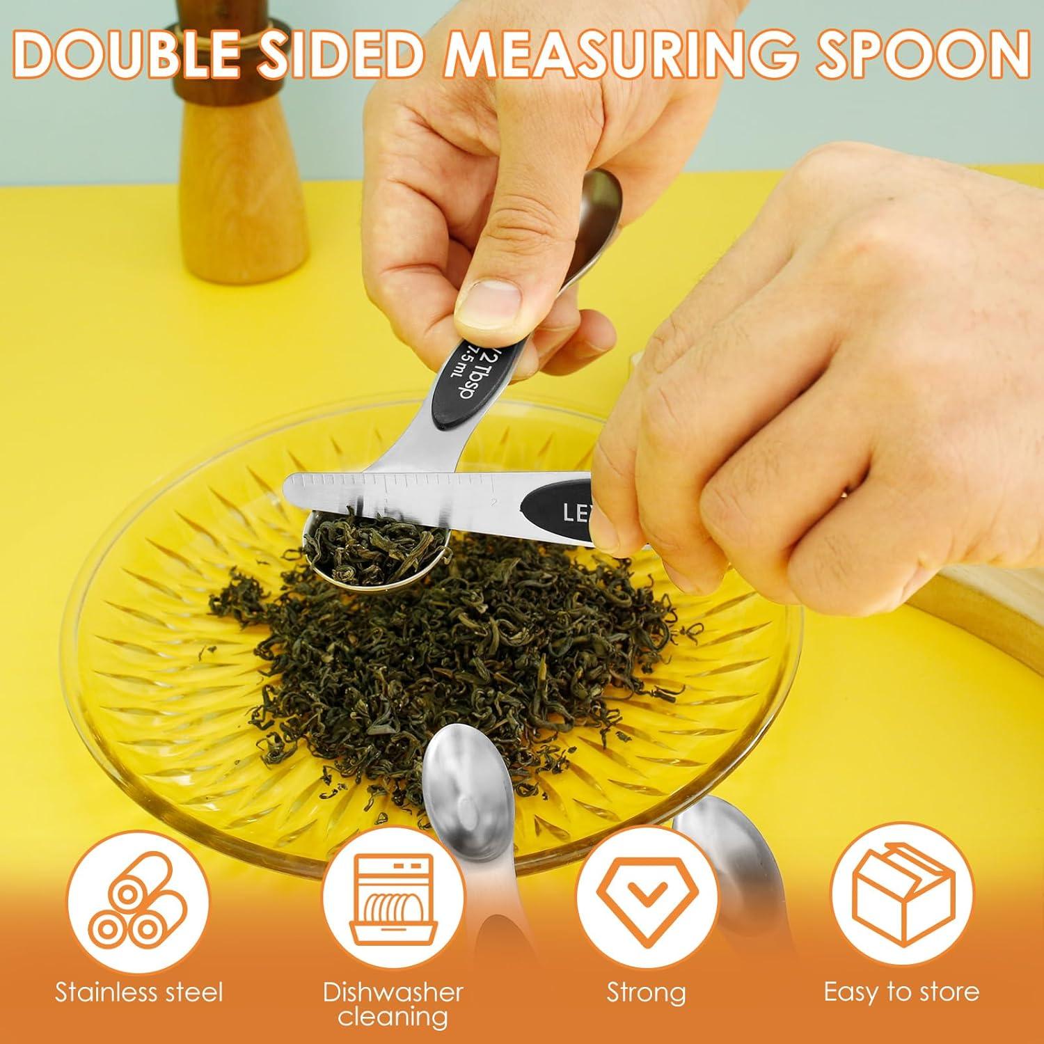 Cucharas Medidoras Magnéticas de Acero Inoxidable YMKWZ 17x5cm