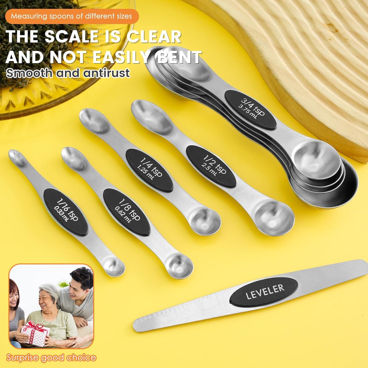 Cucharas Medidoras Magnéticas de Acero Inoxidable YMKWZ 17x5cm