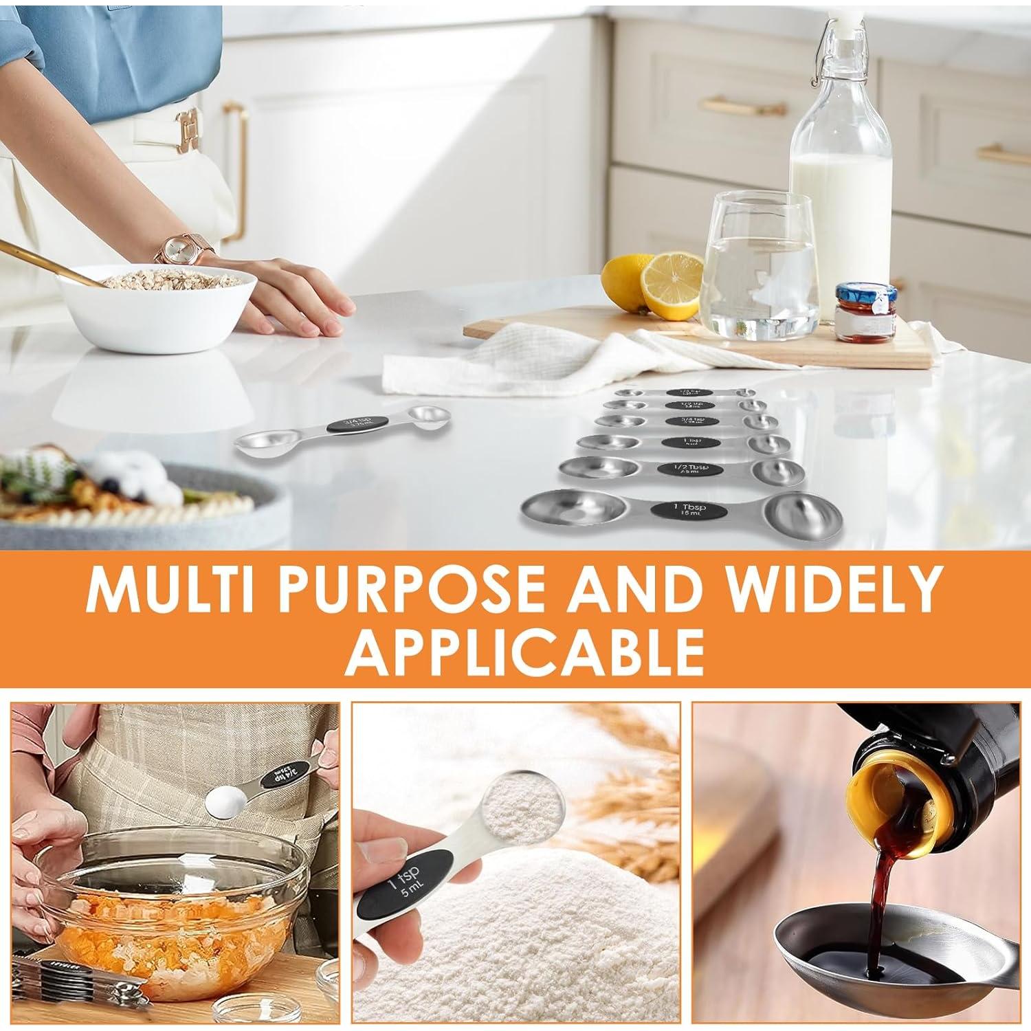 Cucharas Medidoras Magnéticas de Acero Inoxidable YMKWZ 17x5cm