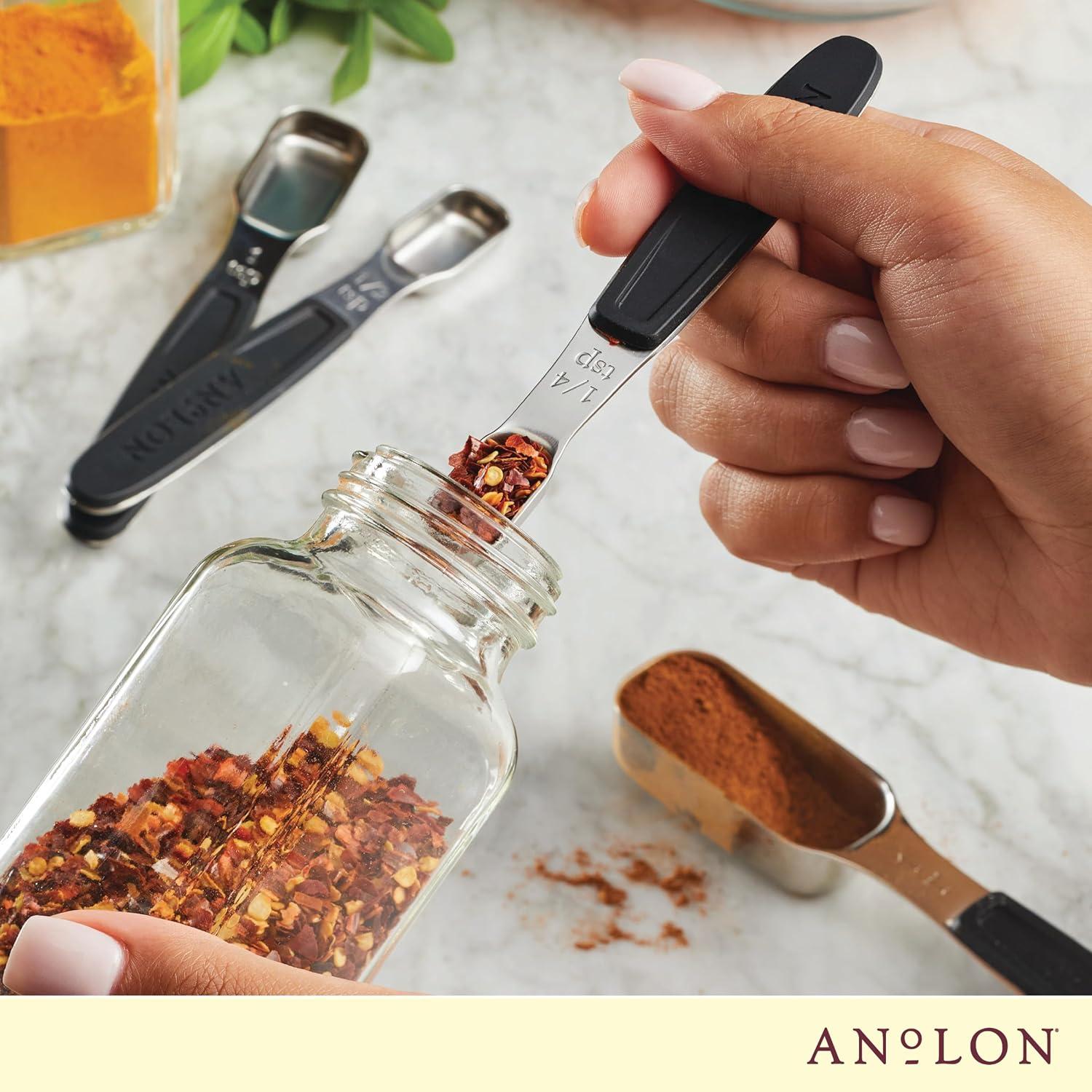 Juego de Cucharas Medidoras Magnéticas Anolon SureGrip 4 Pzas