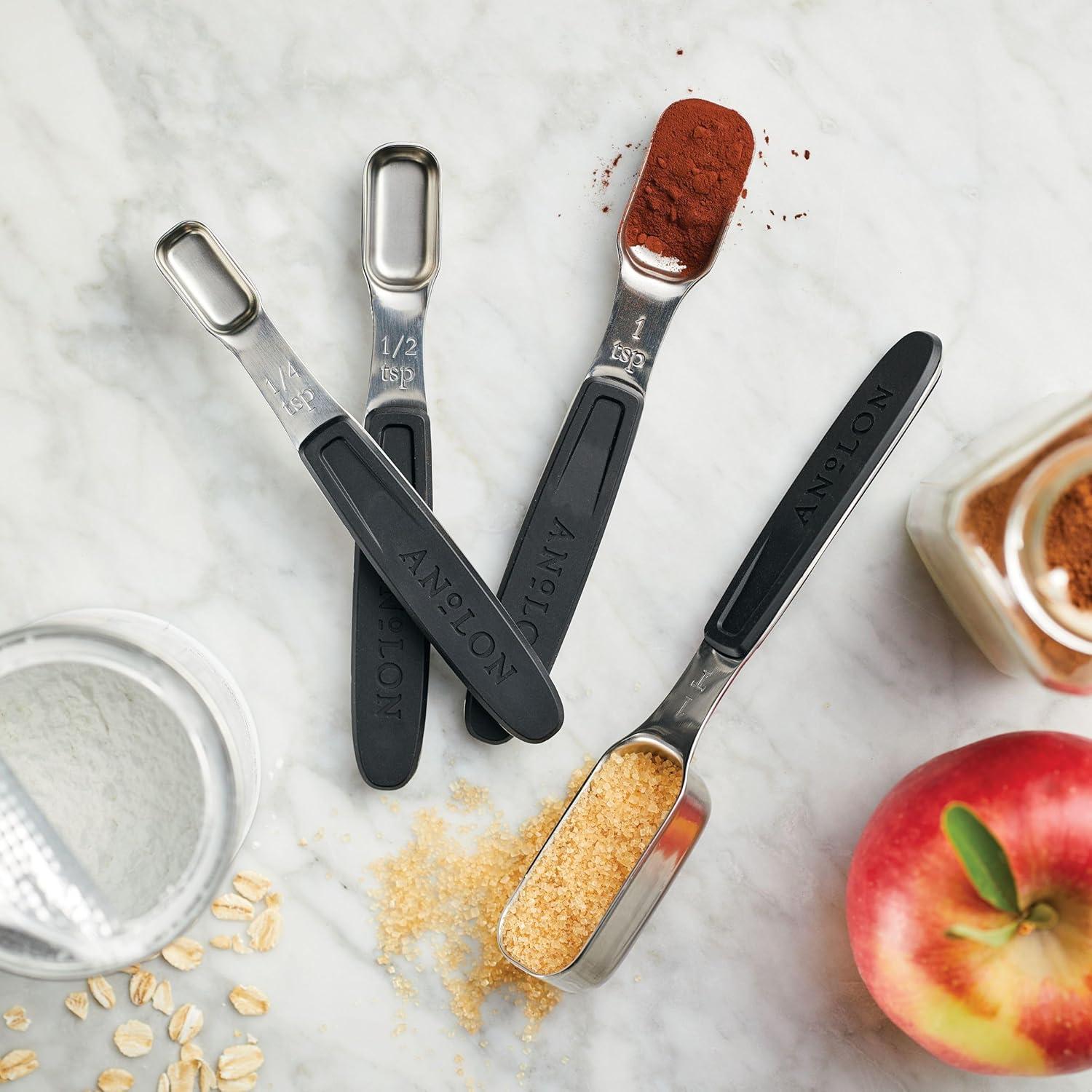 Juego de Cucharas Medidoras Magnéticas Anolon SureGrip 4 Pzas