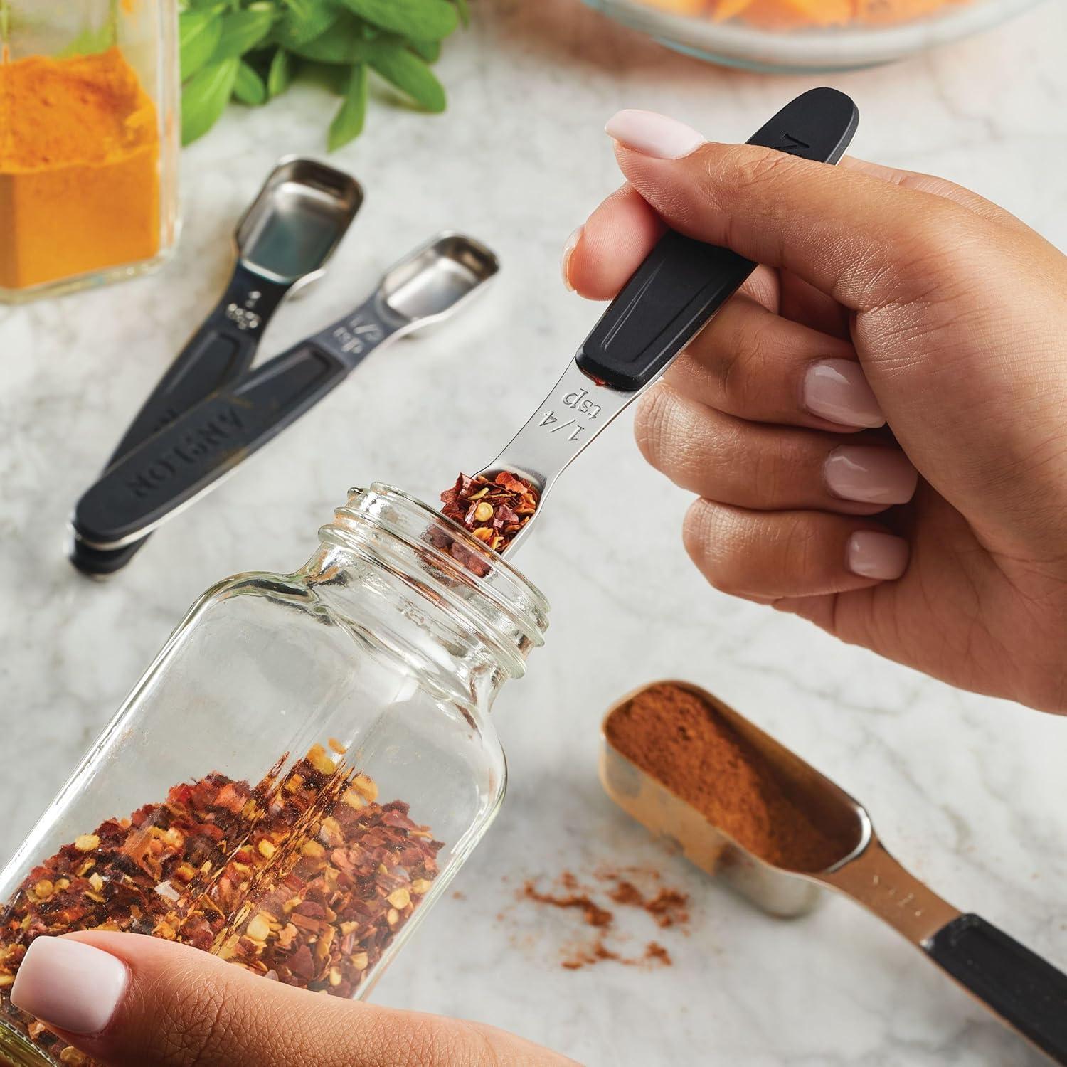 Juego de Cucharas Medidoras Magnéticas Anolon SureGrip 4 Pzas