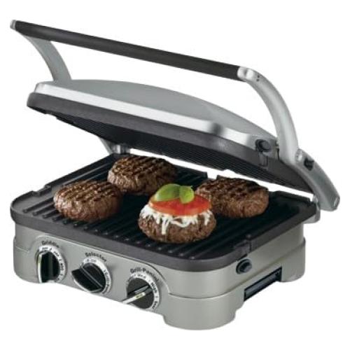 Parrilla 5-en-1 Cuisinart GR-4NNAS Acero Inoxidable 34x29cm