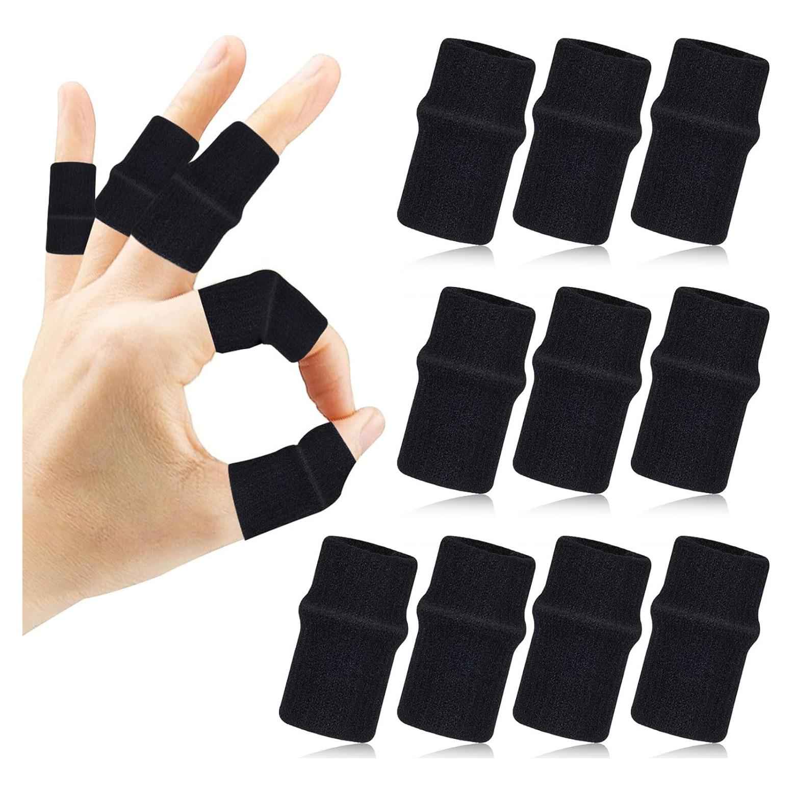10 Mangas para Dedos Negras HaiFafafaing - Soporte Compresivo para Artritis