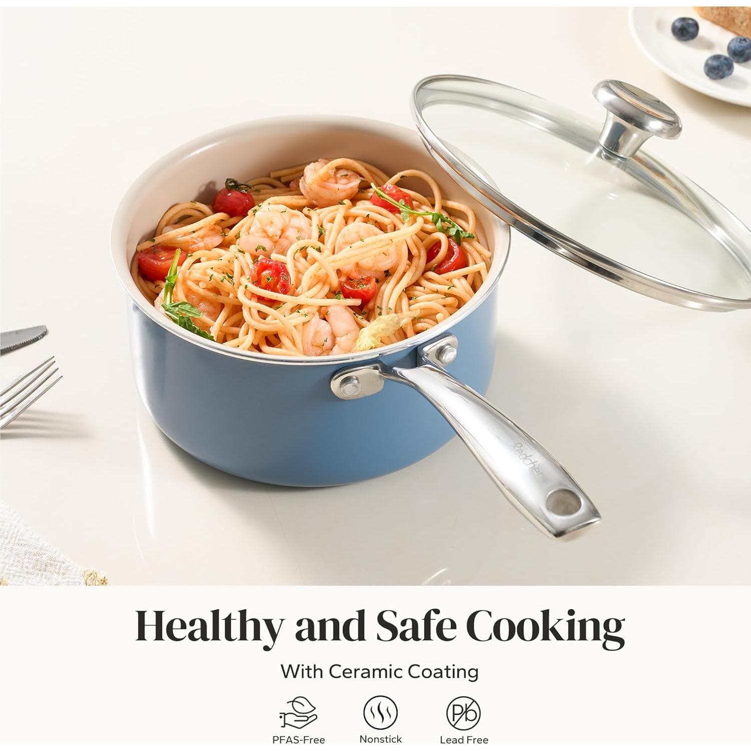 Cacerola de Cerámica Antiadherente Redchef 3.5QT Azul