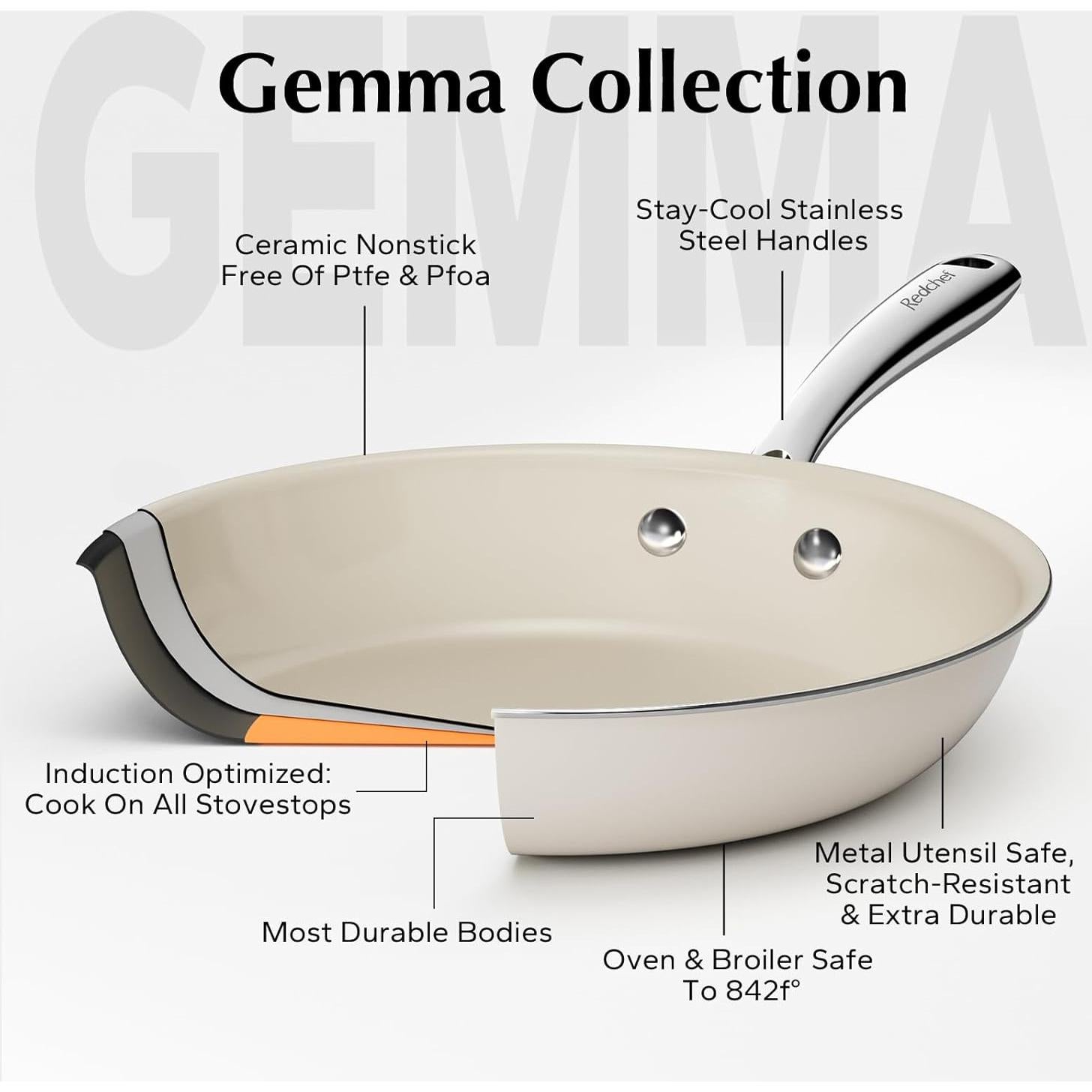 Sartén Cerámica Antiadherente Redchef 20.3 cm y 24.1 cm