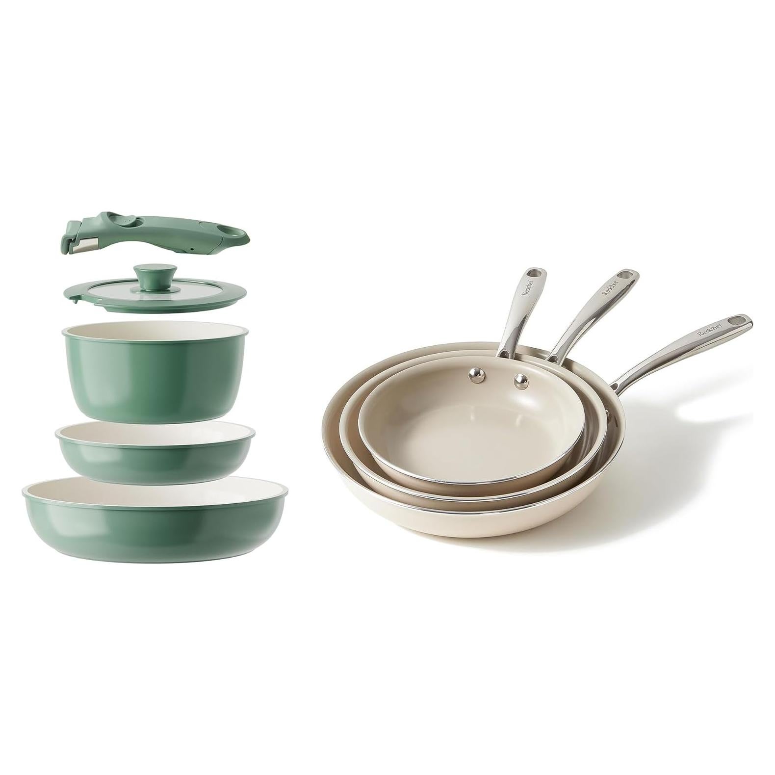 Juego de Ollas y Sartenes Cerámicas Redchef Antiadherentes 12kg