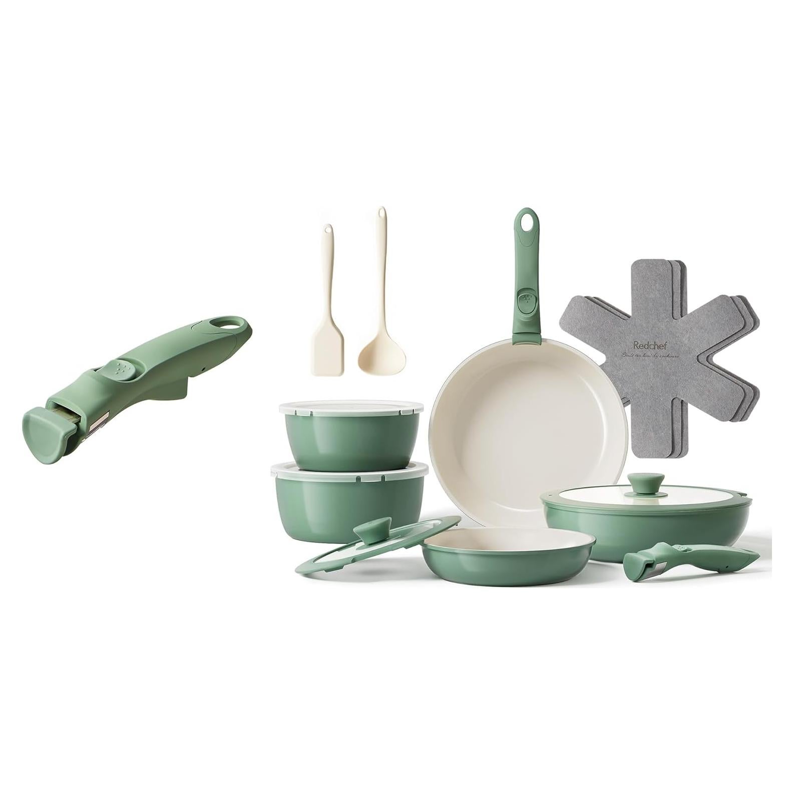 Juego de Ollas y Sartenes Cerámica Redchef 17 Piezas Antiadherente