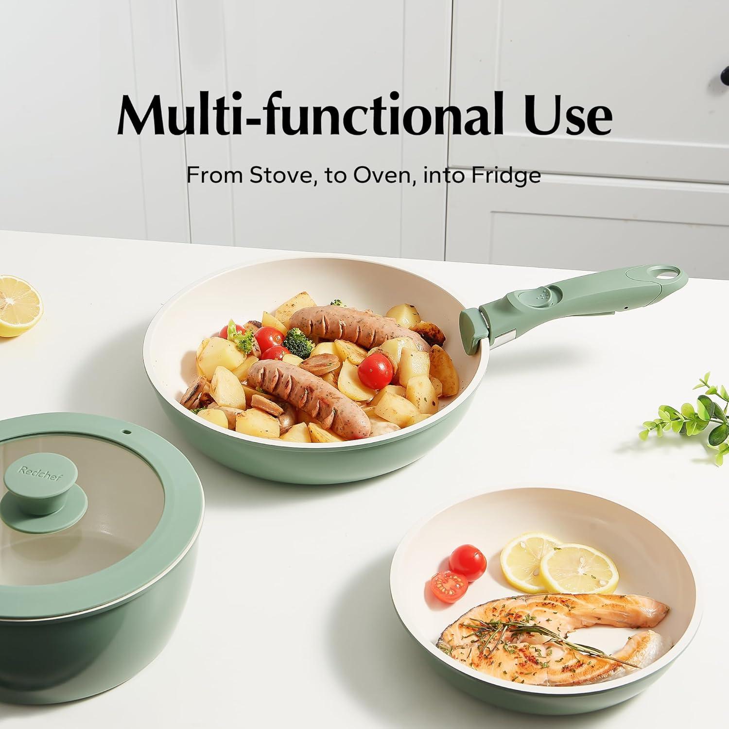 Juego de Ollas y Sartenes Cerámica Redchef 17 Piezas Antiadherente