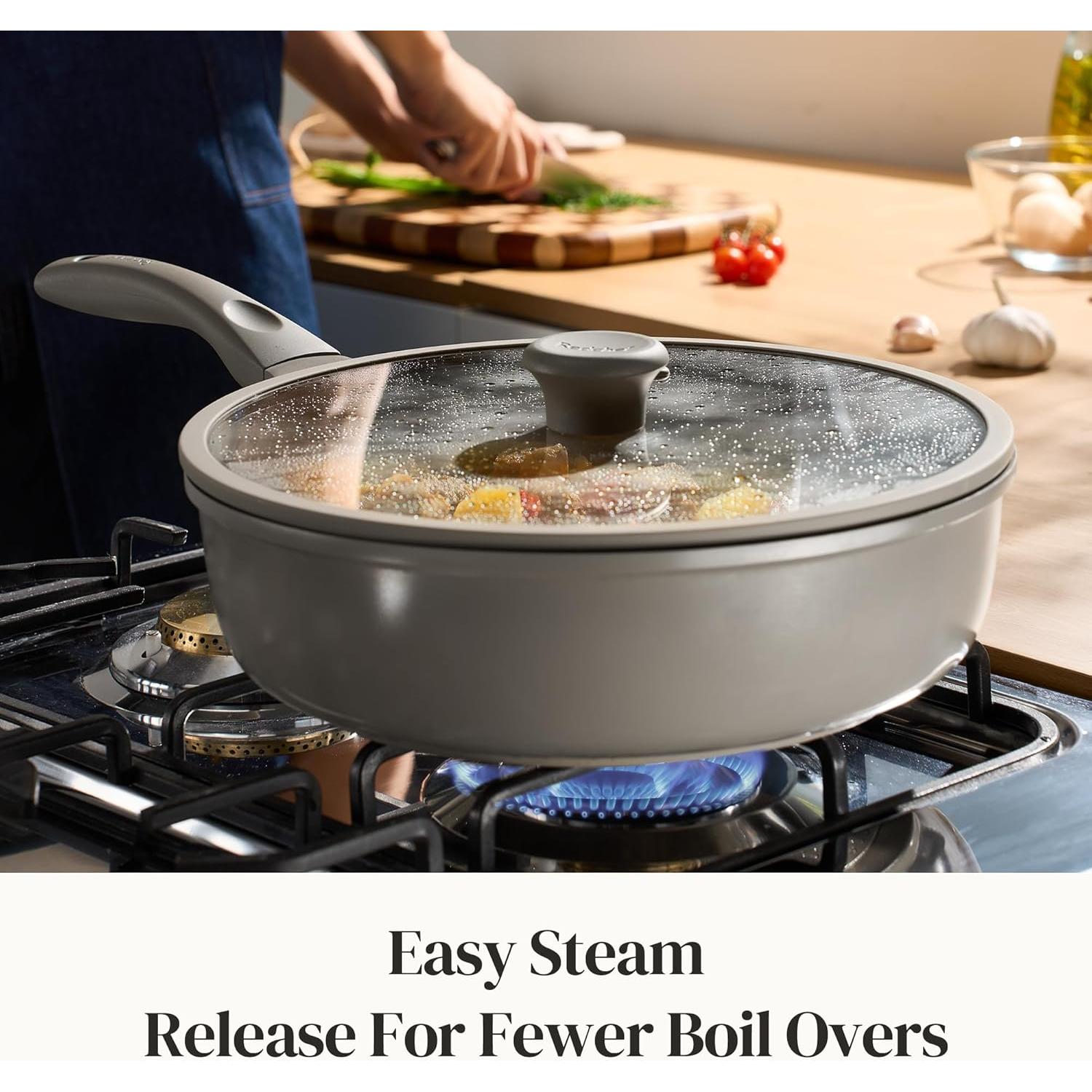 Sartén Antiadherente Grande Redchef 30.48cm con Tapa de Vidrio