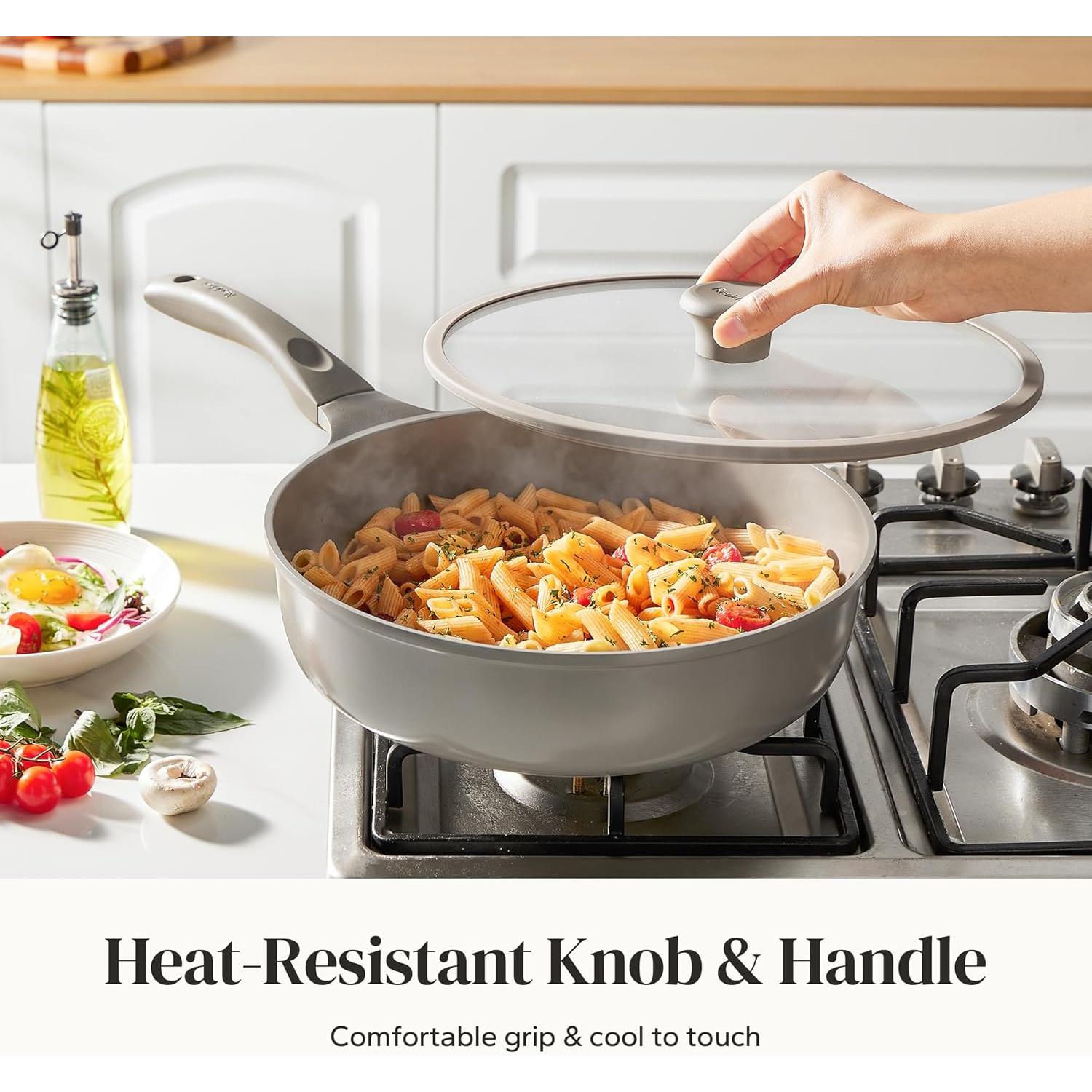 Sartén Antiadherente Grande Redchef 30.48cm con Tapa de Vidrio