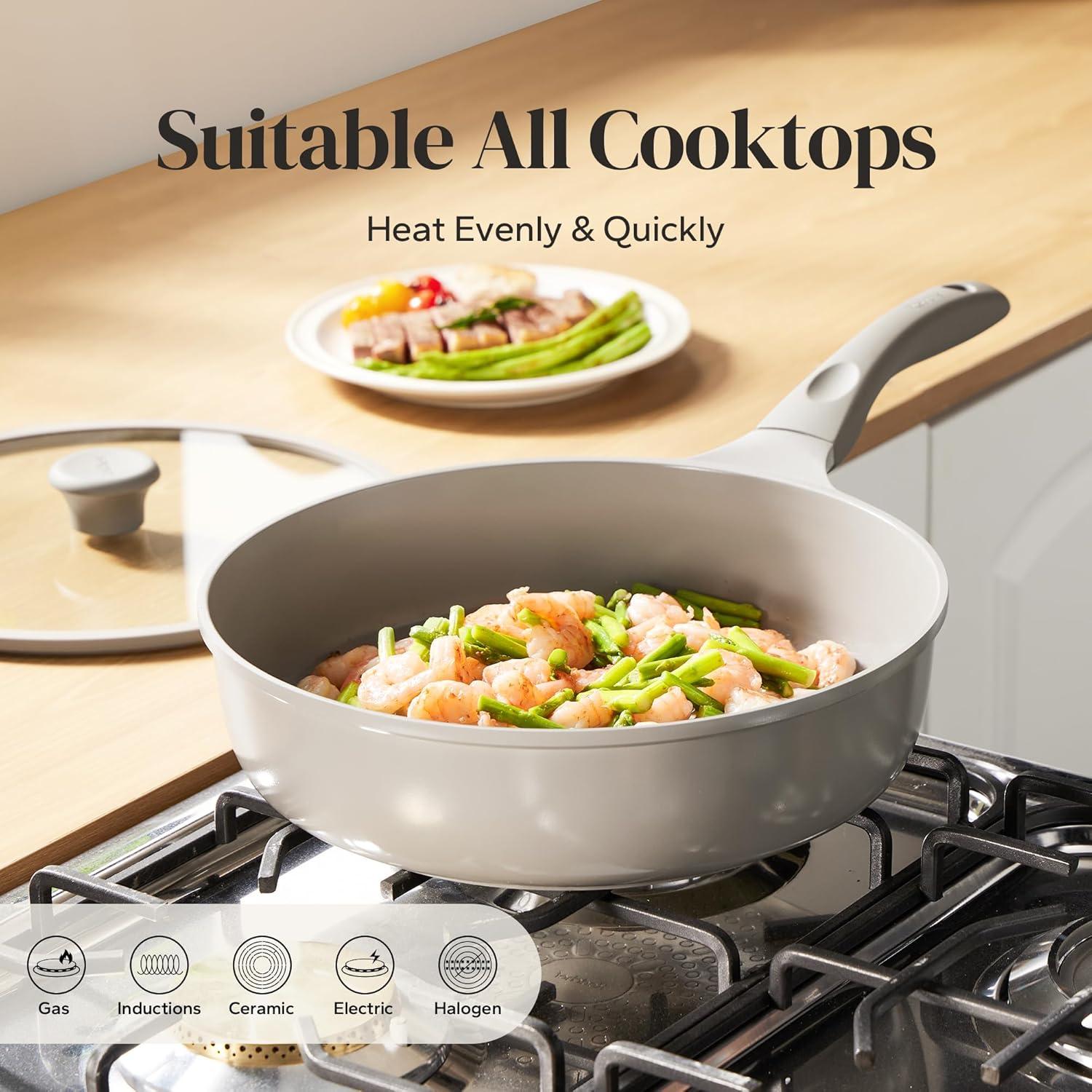 Sartén Antiadherente Grande Redchef 30.48cm con Tapa de Vidrio