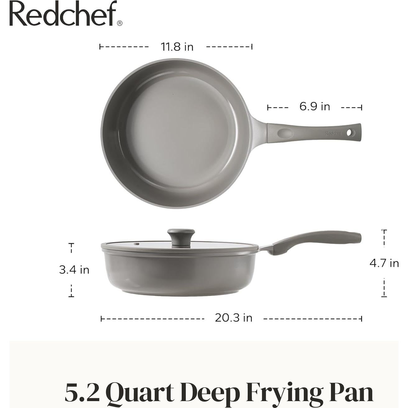 Sartén Antiadherente Grande Redchef 30.48cm con Tapa de Vidrio