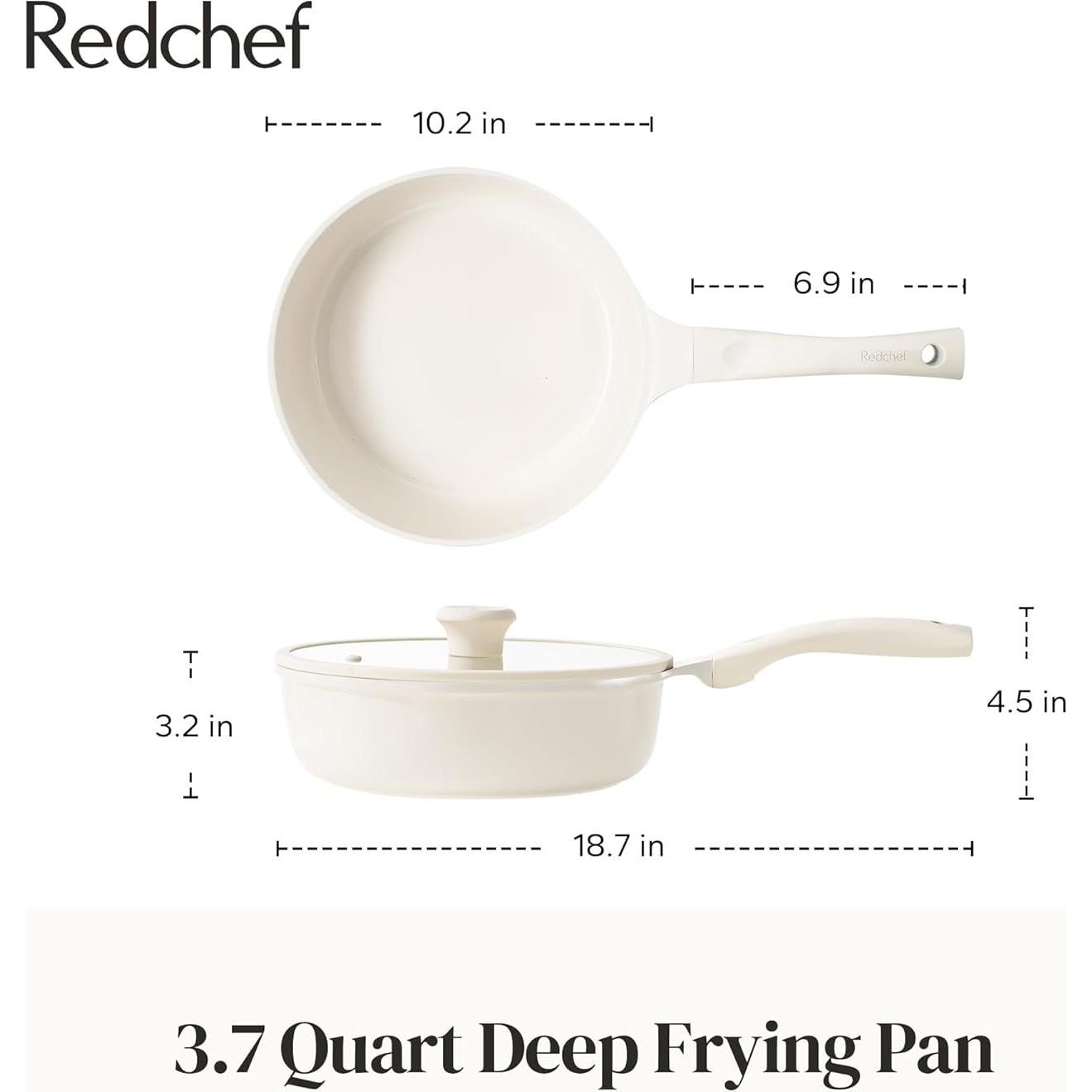 Sartén honda antiadherente Redchef 25.4cm con tapa de vidrio