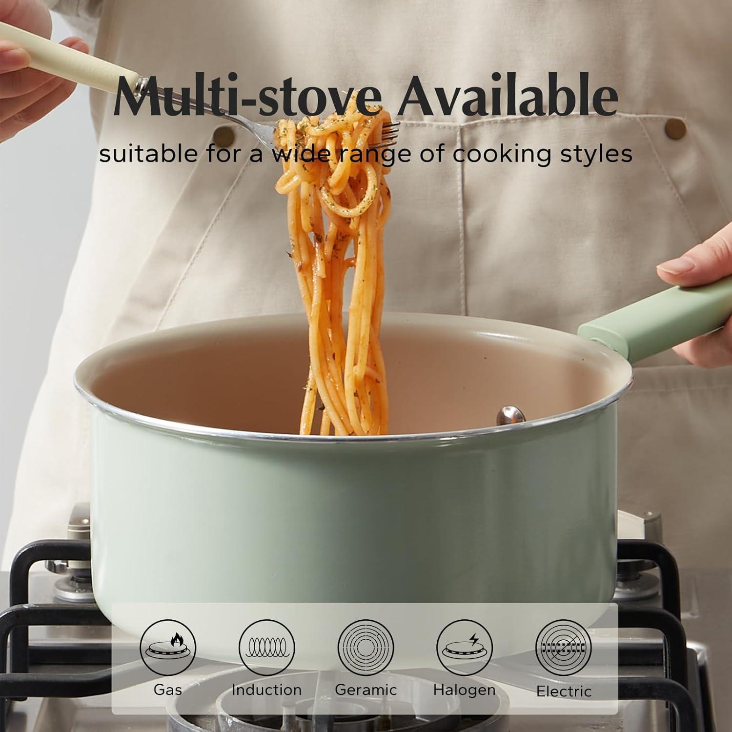 Cacerola Antiadherente Cerámica Redchef 1.5L y 2.84L con Tapa