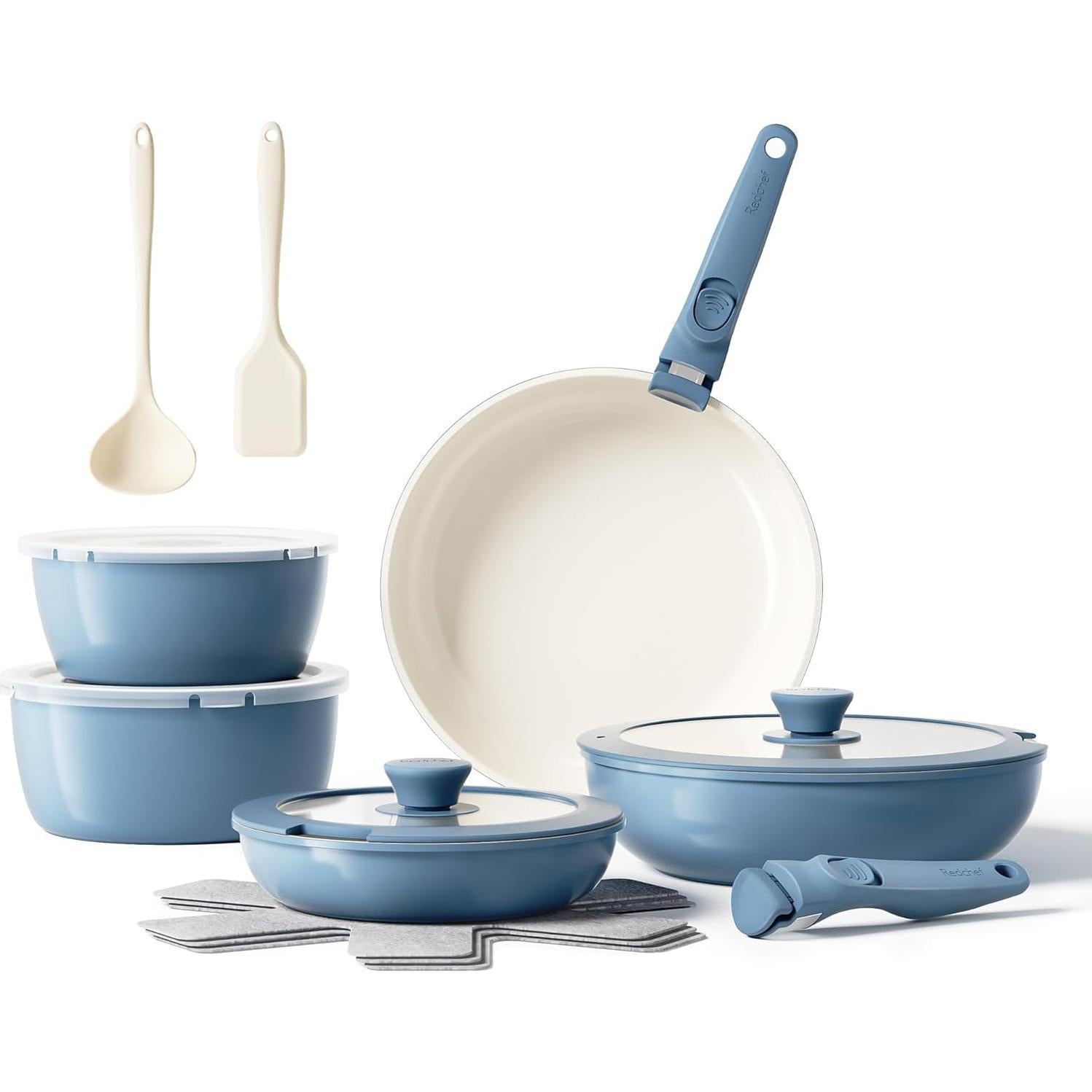 Juego de Ollas y Sartenes Cerámica Redchef 17 Piezas Antiadherente