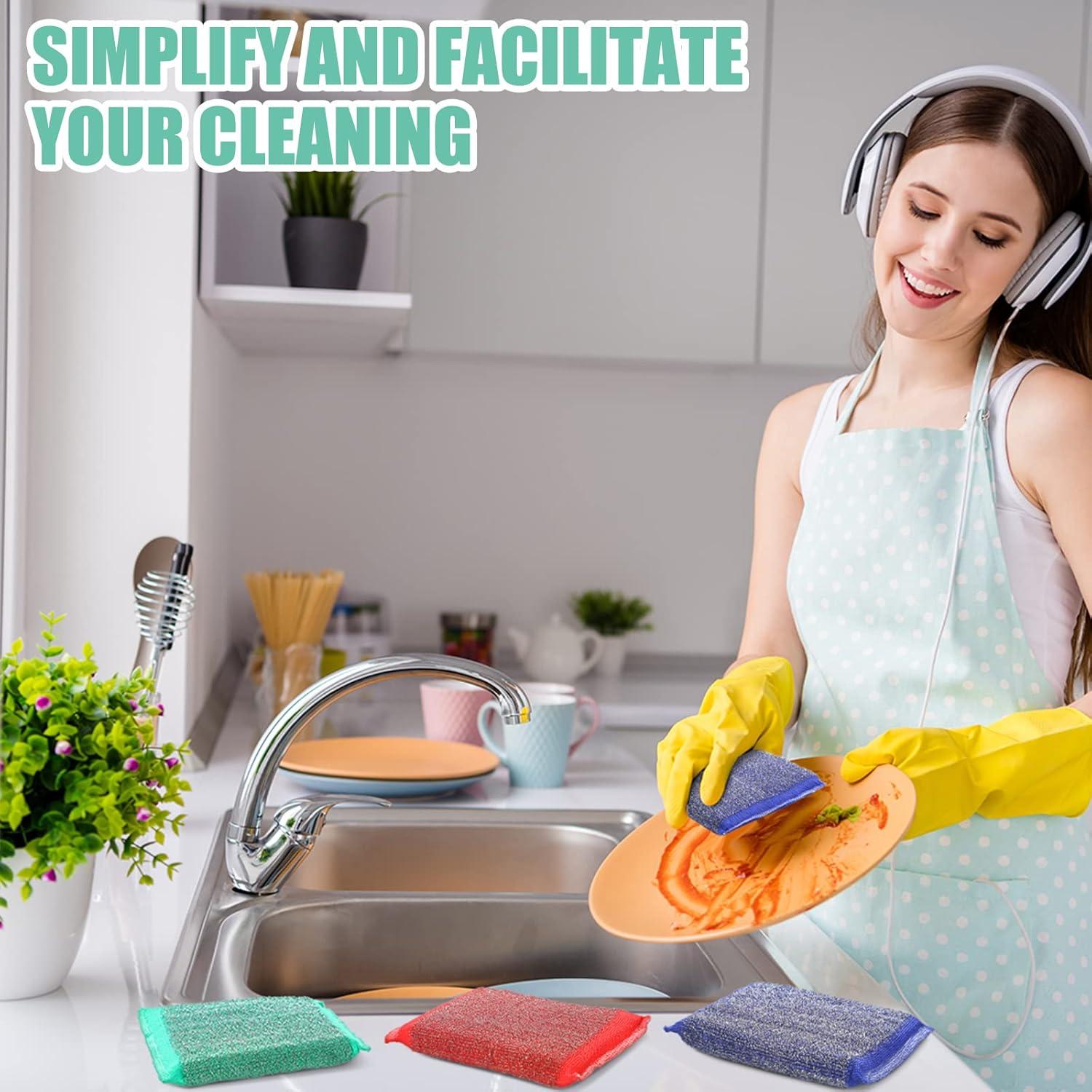 Esponjas de Acero Inoxidable Roshtia - Paquete de 16 Unidades