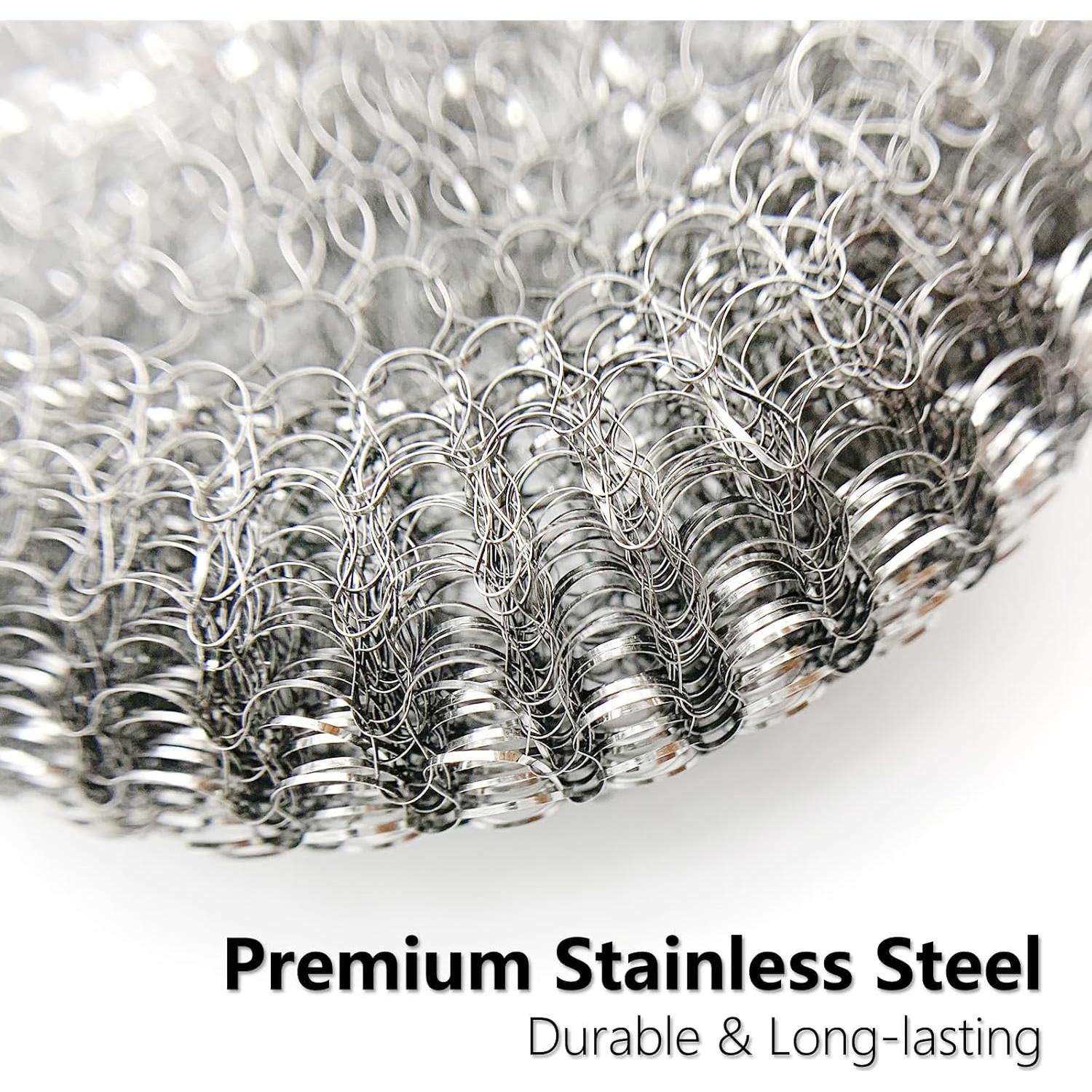 Juego de 4 Estropajos de Acero Inoxidable BIDEX con Mango