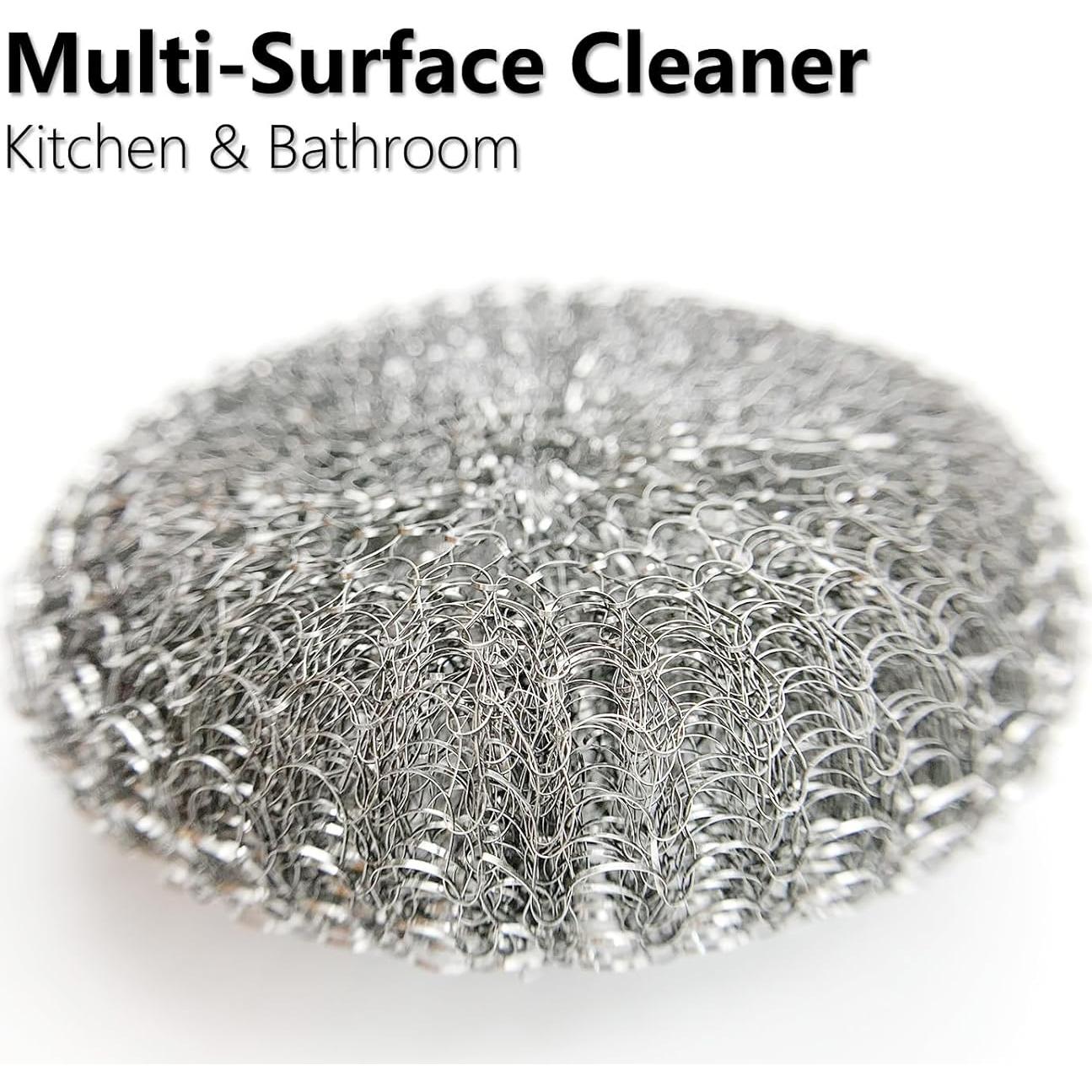 Juego de 4 Estropajos de Acero Inoxidable BIDEX con Mango