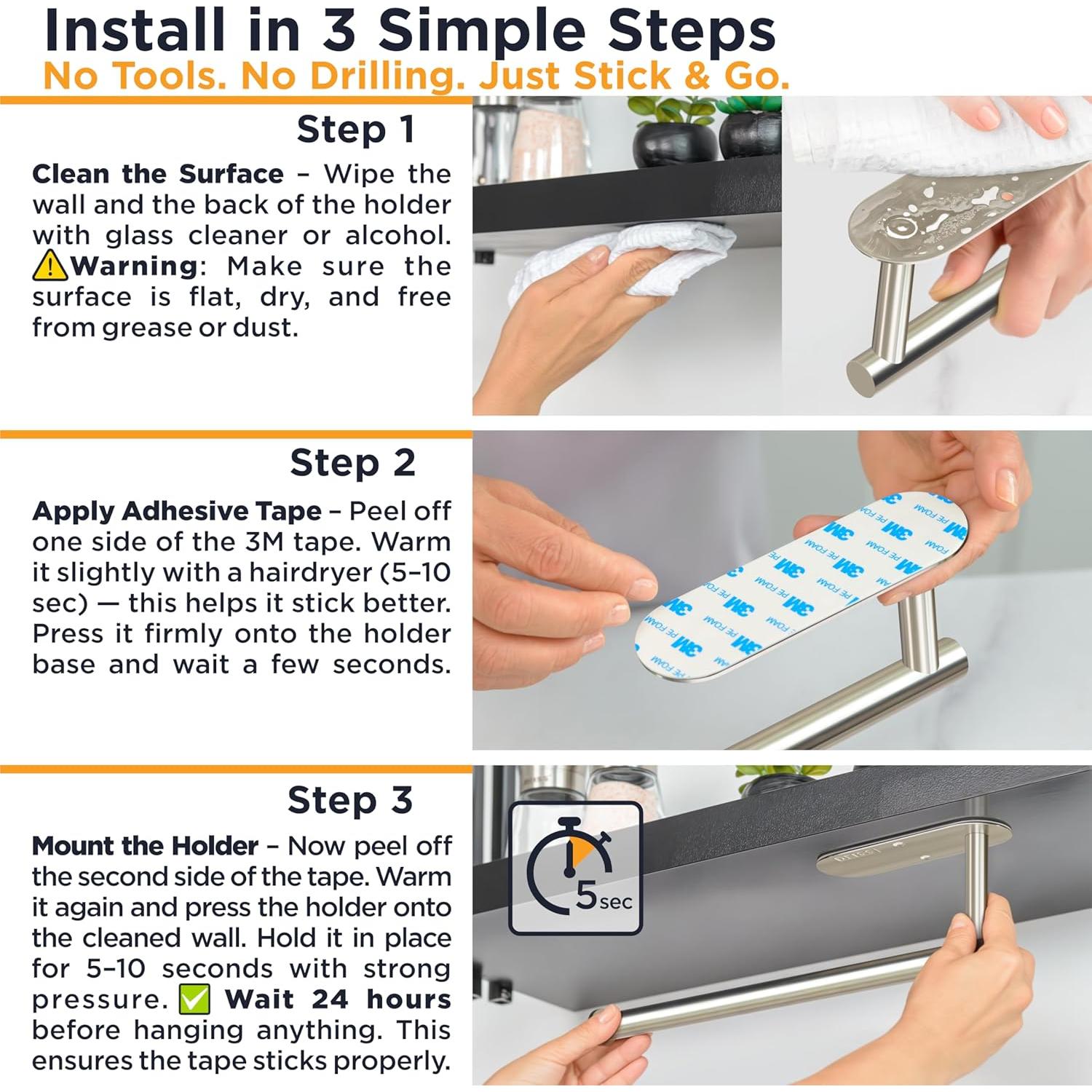 Soporte para Toallas de Papel Deiss PRO - Acero Inoxidable 34.3cm