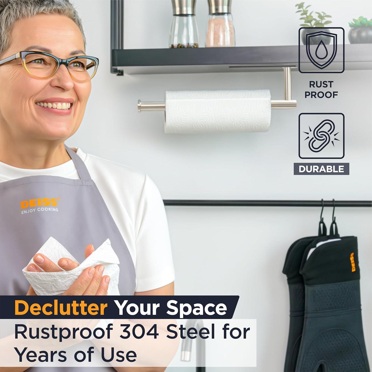 Soporte para Toallas de Papel Deiss PRO - Acero Inoxidable 34.3cm