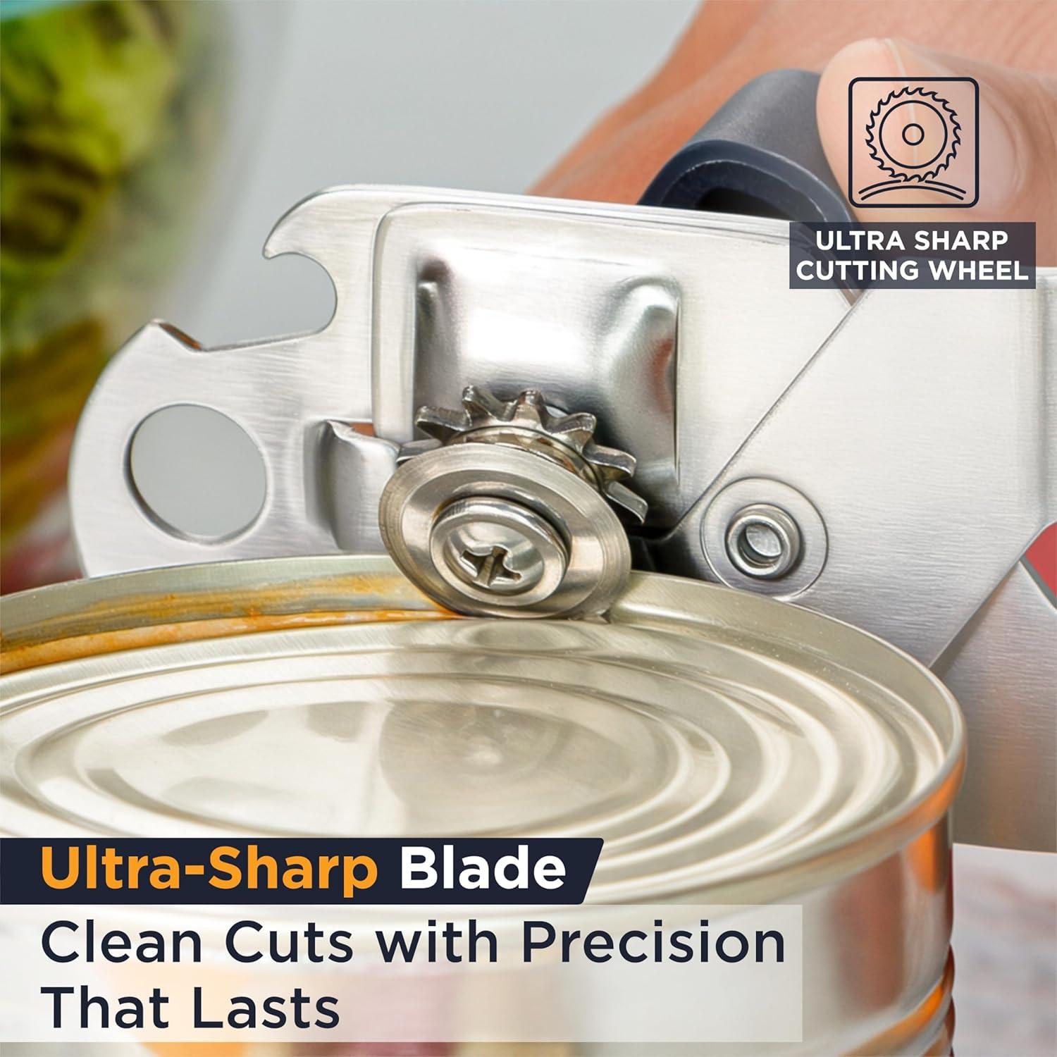 Abrelatas Manual Deiss PRO 2 en 1 - Acero Inoxidable Ergonómico