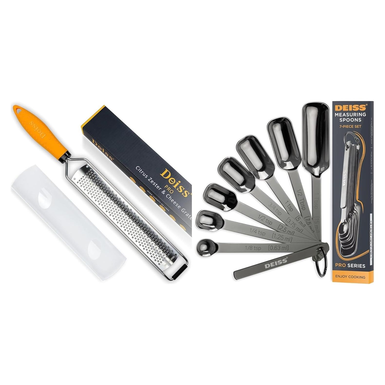 Rallador de Queso y Limón Deiss PRO + Cucharas Medidoras Inox