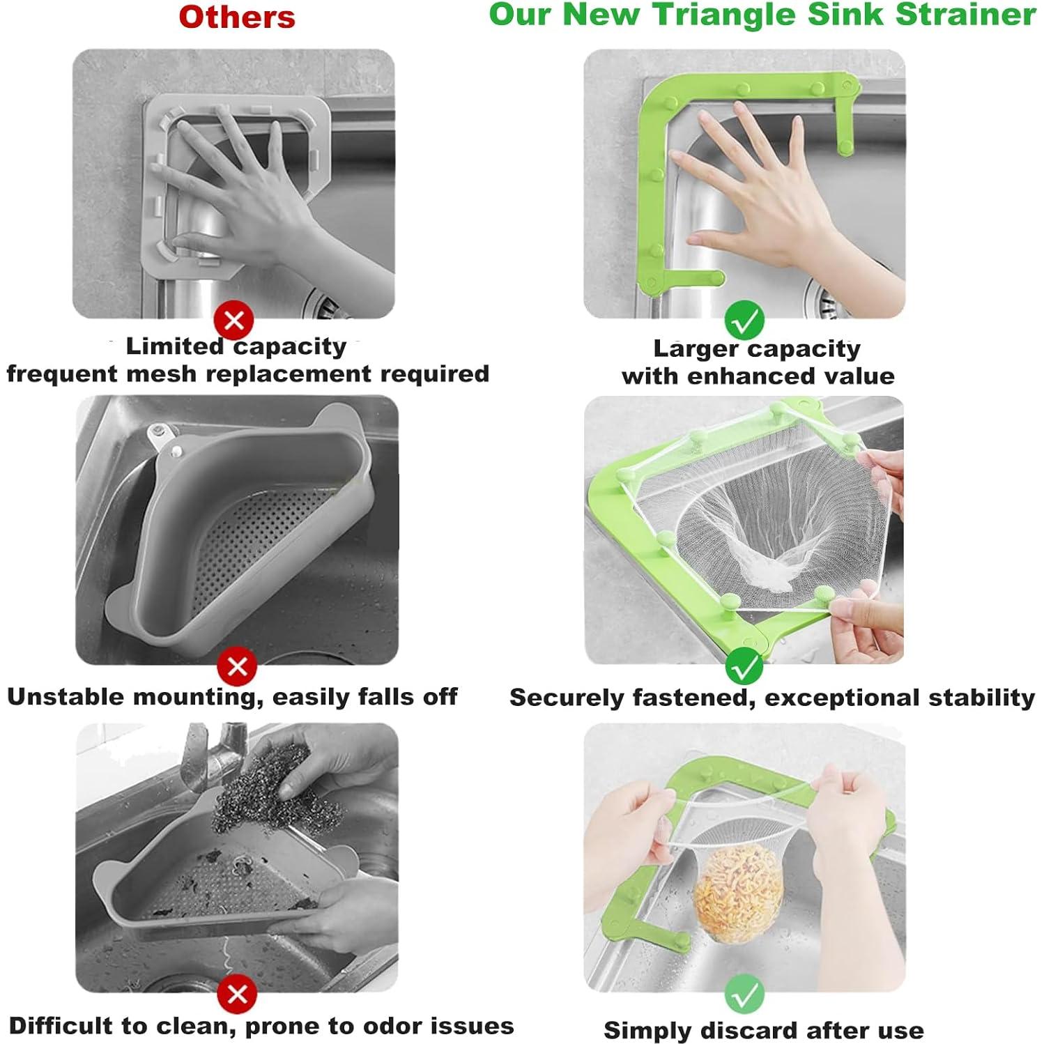 Colador de Fregadero JGFJGF Triangular Ajustable con 100 Bolsas