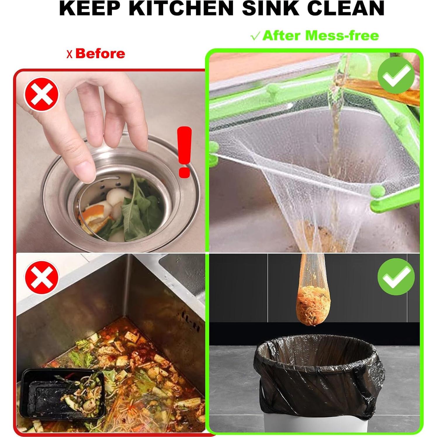 Colador de Fregadero JGFJGF Triangular Ajustable con 100 Bolsas