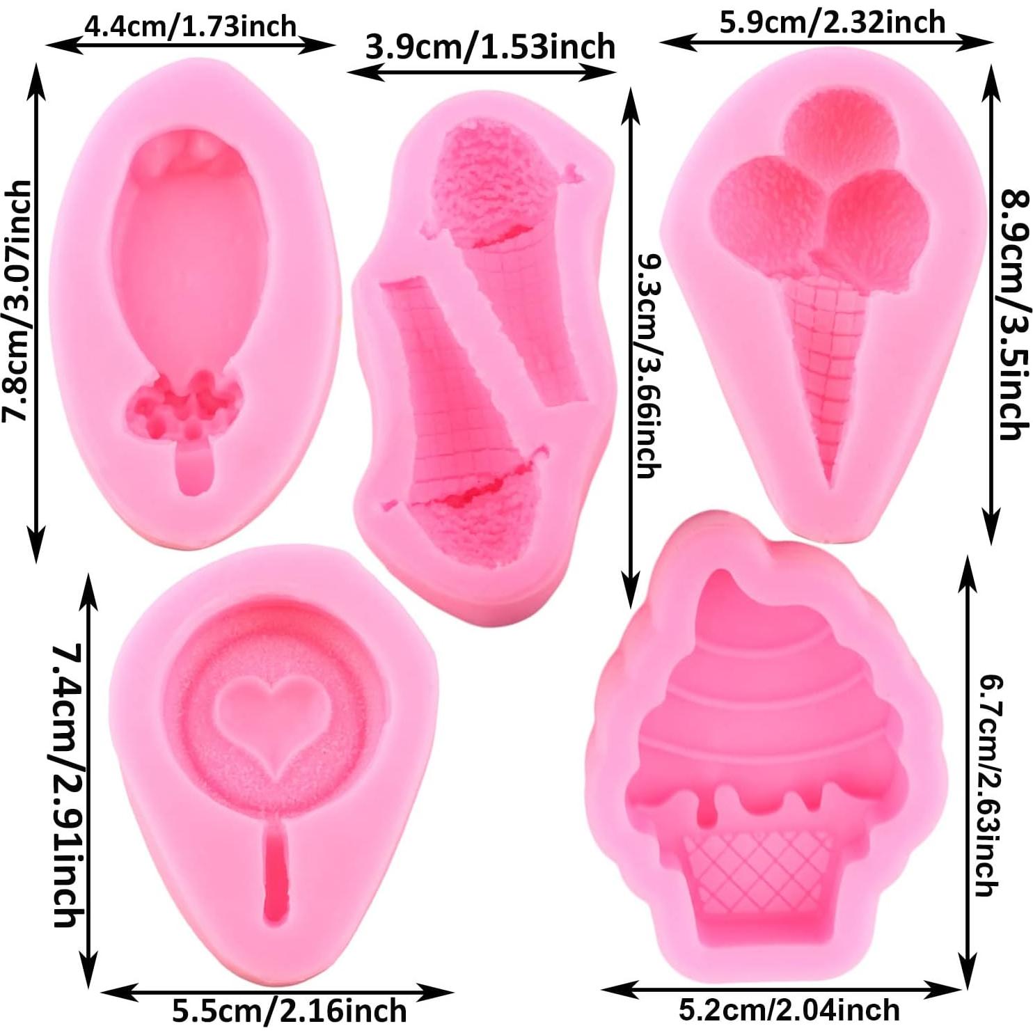 Molde de Silicona para Mini Helado Mujiang - Set de 5 Piezas