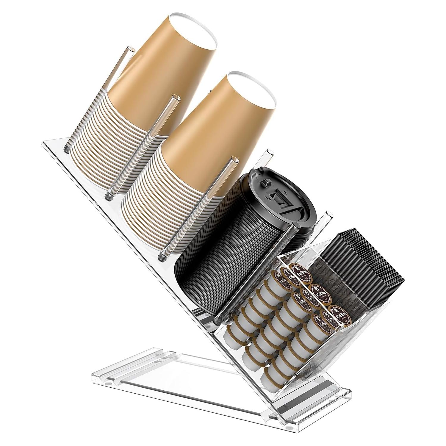 Soporte Organizador de Tazas de Acrílico iMMDOKIN 5 Compartimentos