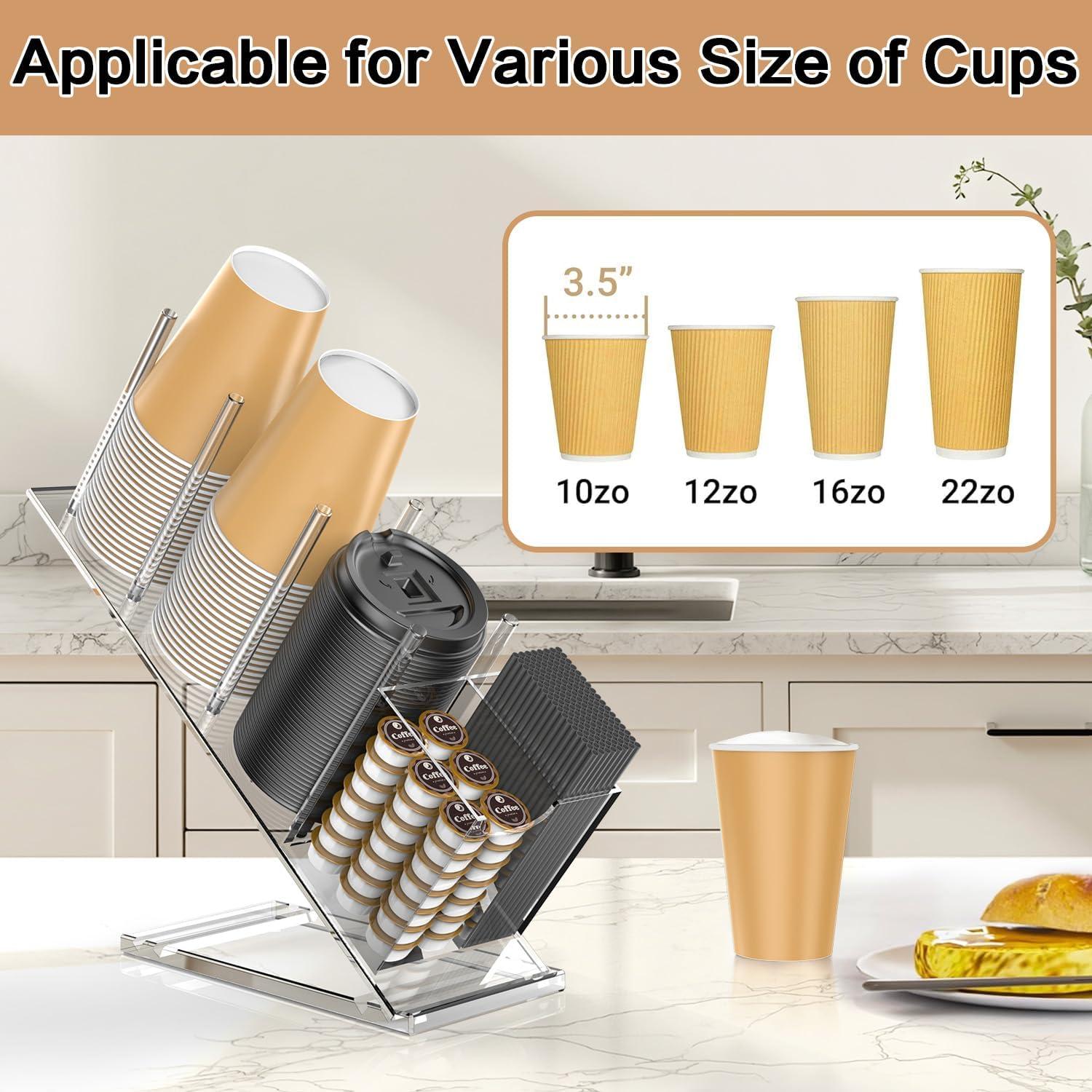 Soporte Organizador de Tazas de Acrílico iMMDOKIN 5 Compartimentos