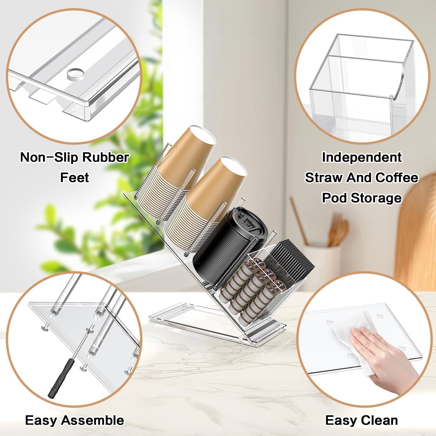 Soporte Organizador de Tazas de Acrílico iMMDOKIN 5 Compartimentos