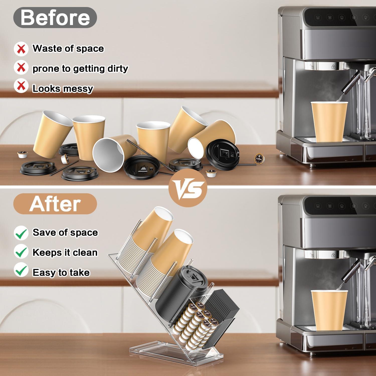 Soporte Organizador de Tazas de Acrílico iMMDOKIN 5 Compartimentos